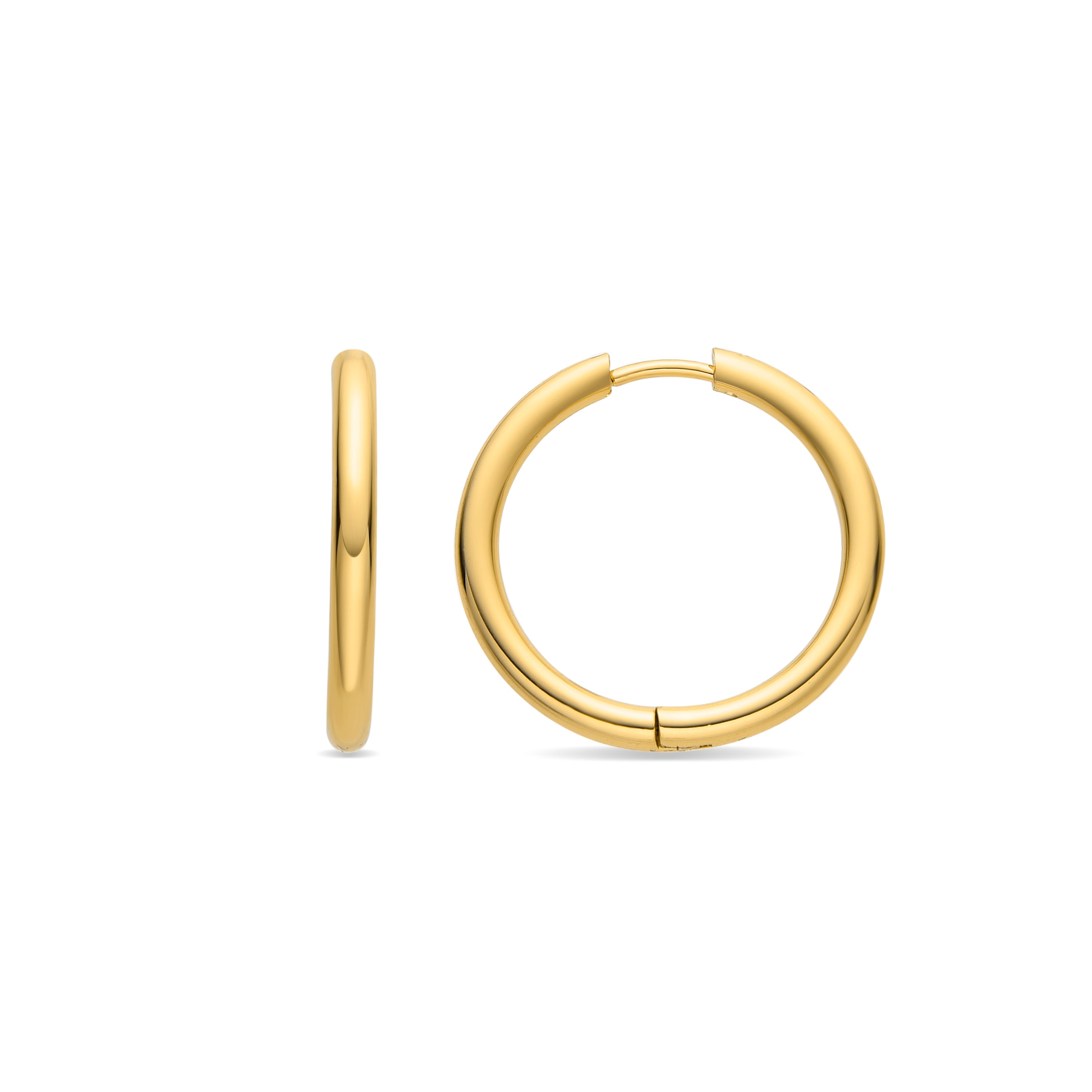 18K gold-finished hoop earrings