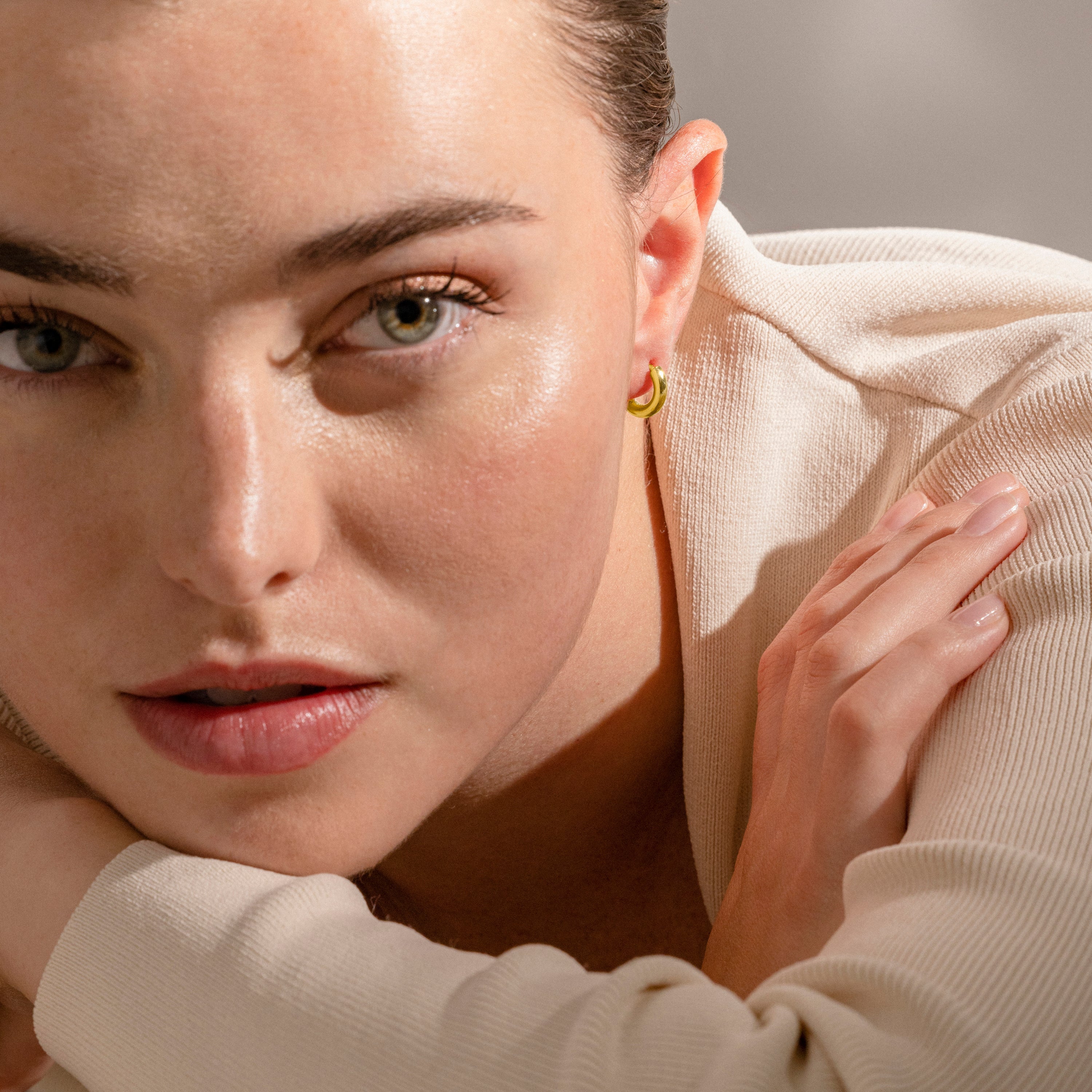 18K gold-finished earrings - Helali