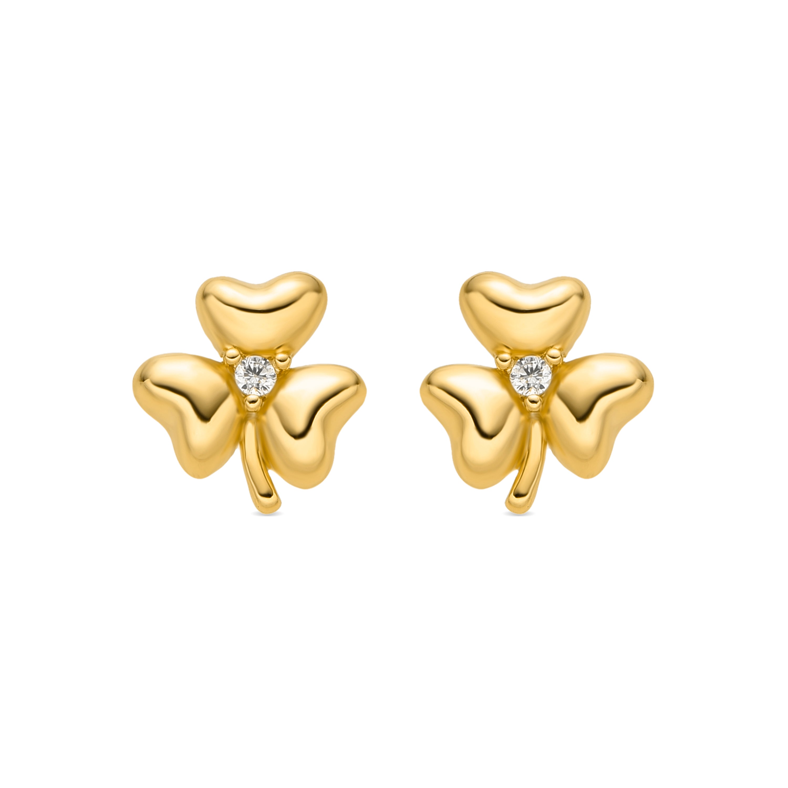 Earrings with brilliant zirconia in 18k gold finish - Furne
