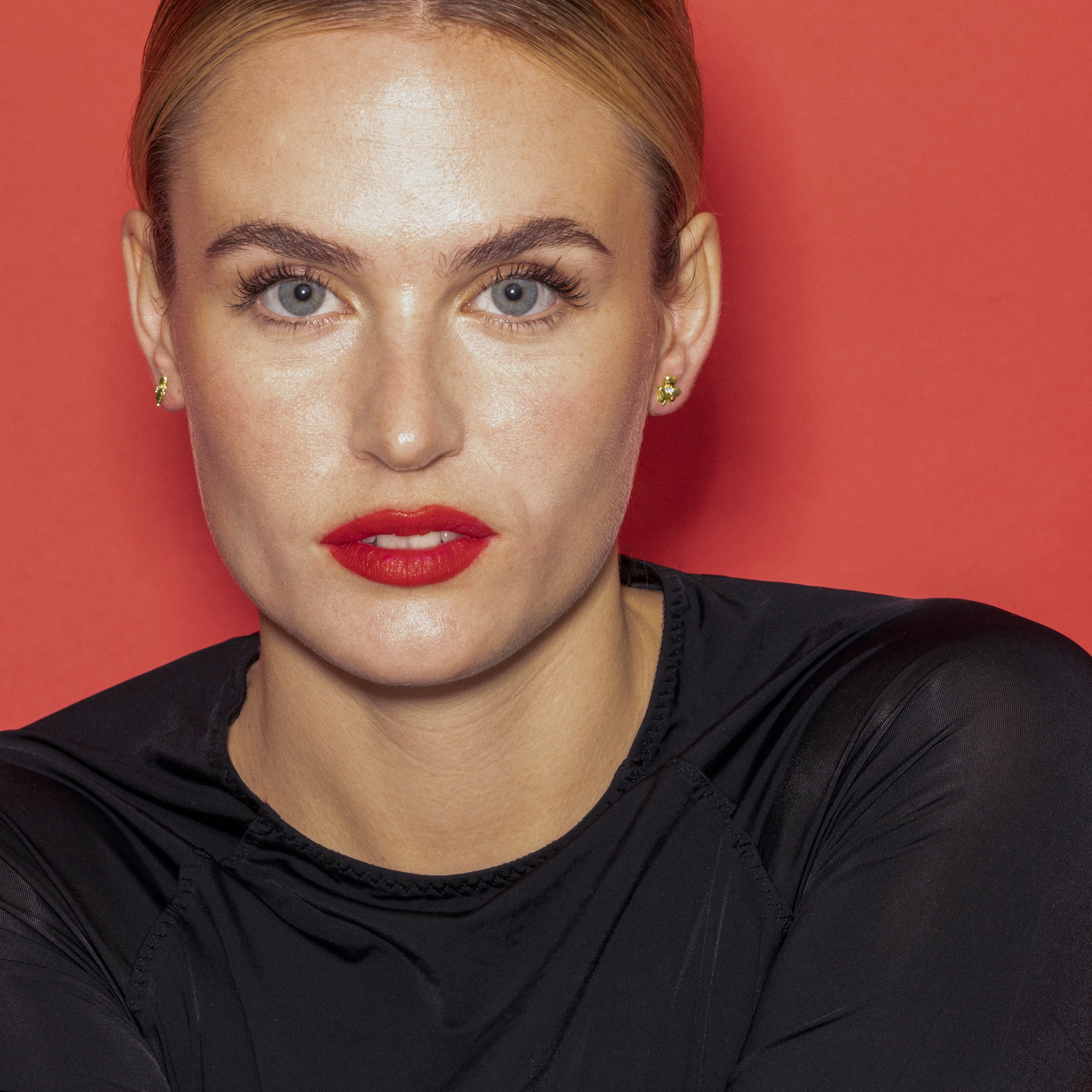 Earrings with brilliant zirconia in 18k gold finish - Furne