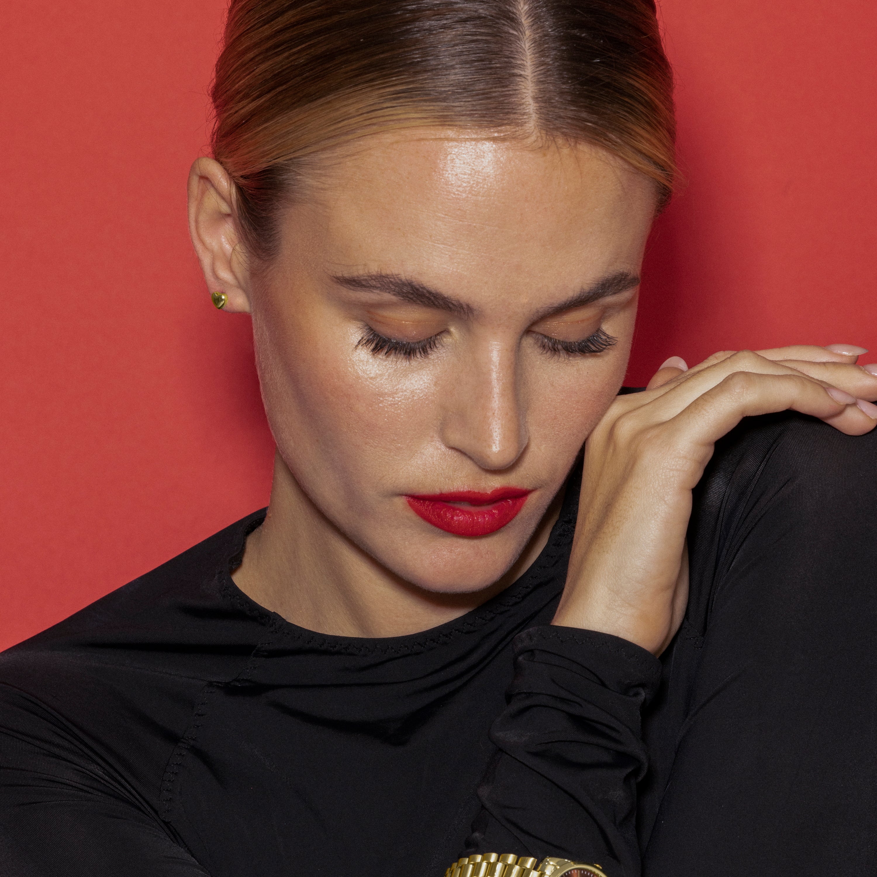 18k gold-finished earrings - Hazain