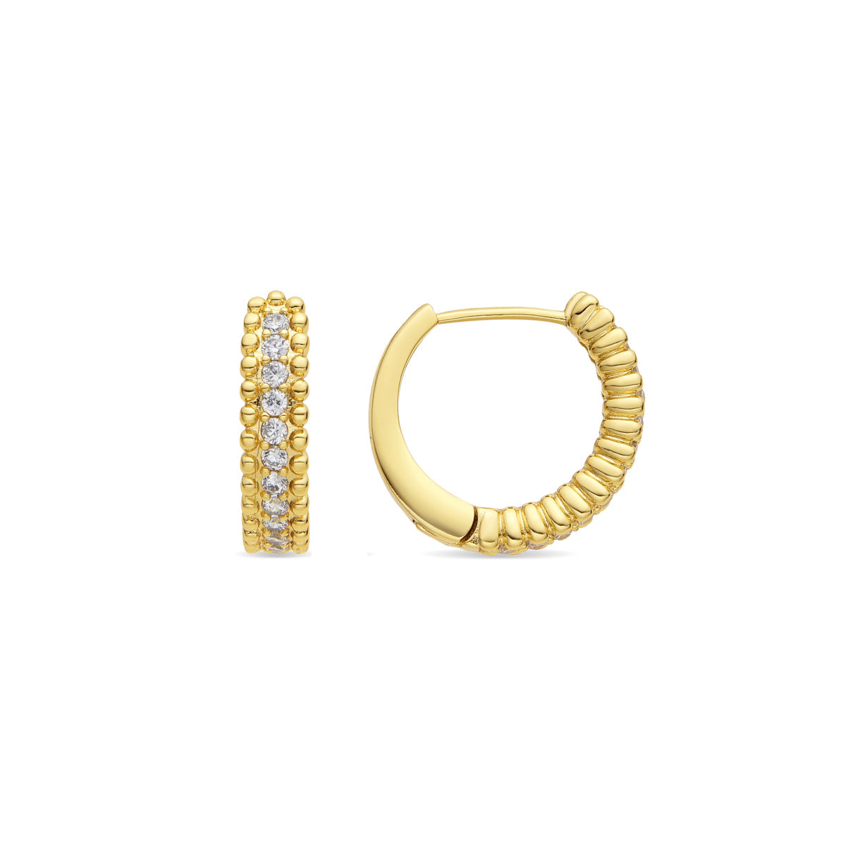 Pendientes con Circonita Brillante acabado oro 18k - Makang