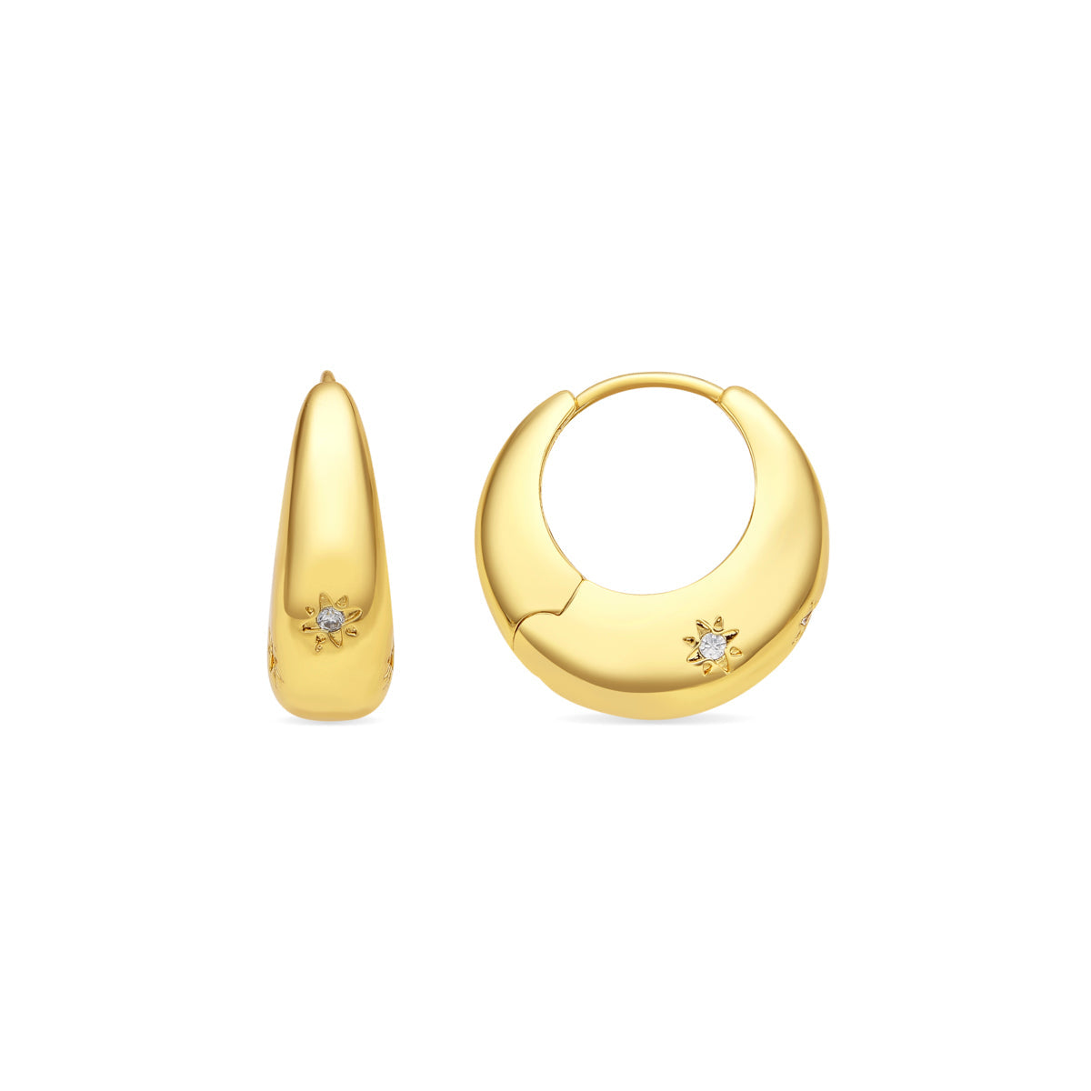 Pendientes con Circonita Brillante acabado oro 18k - Ricia
