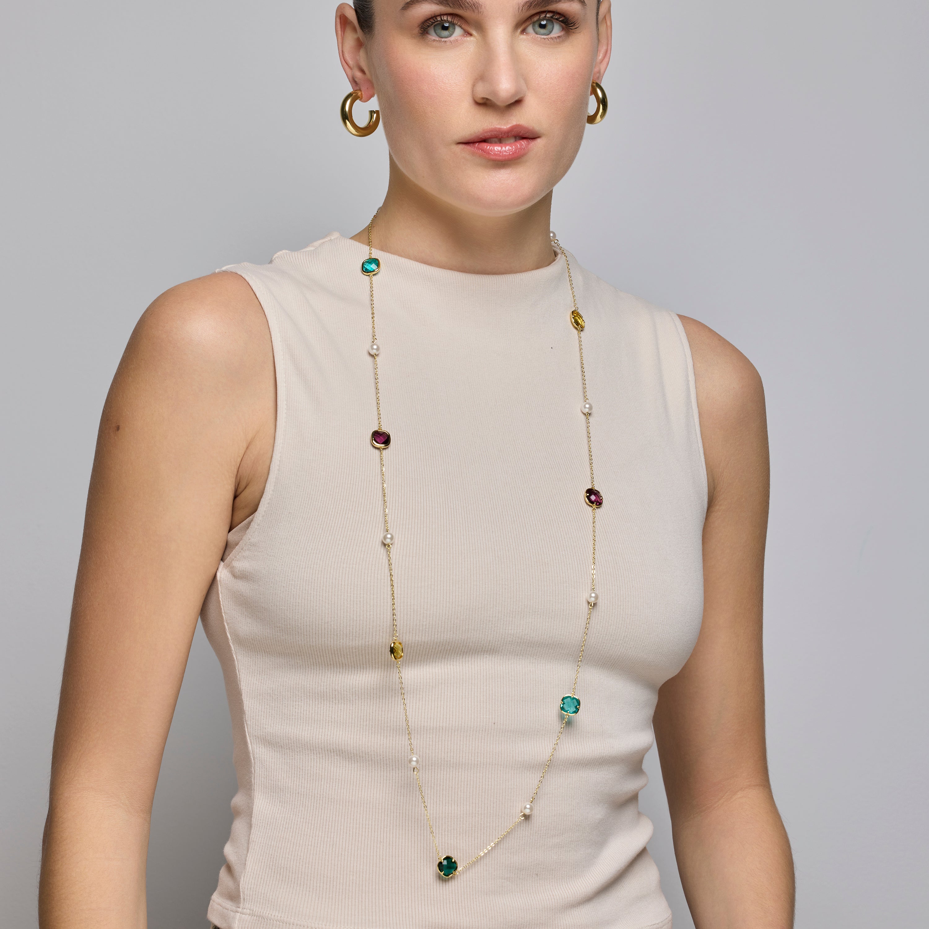 18k gold-finished earrings - Thea