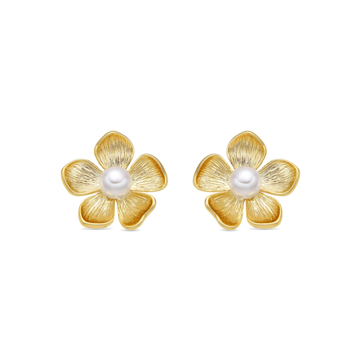 Pendientes con Perla Blanca acabado oro 18k - Miclaw