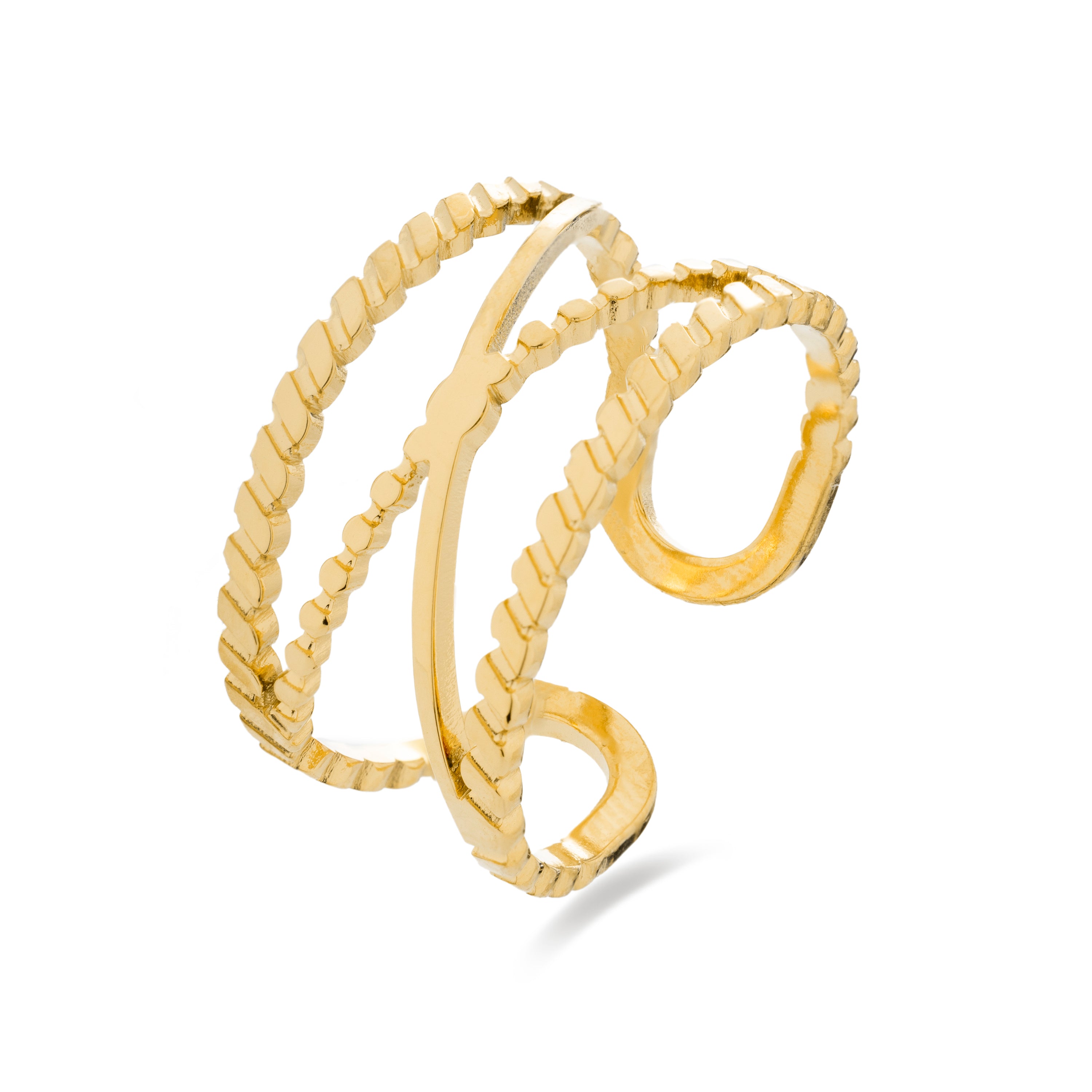 18K yellow gold finished ring - Eagro