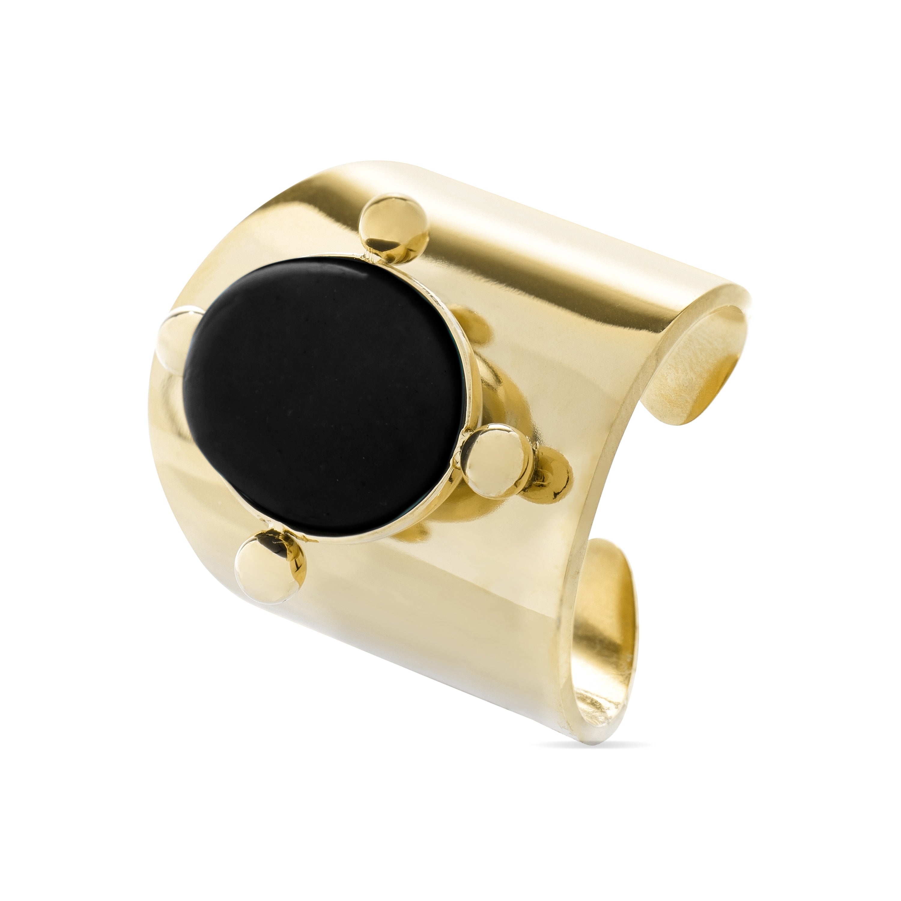 Onyx ring finished in 18K yellow gold - Rhumo