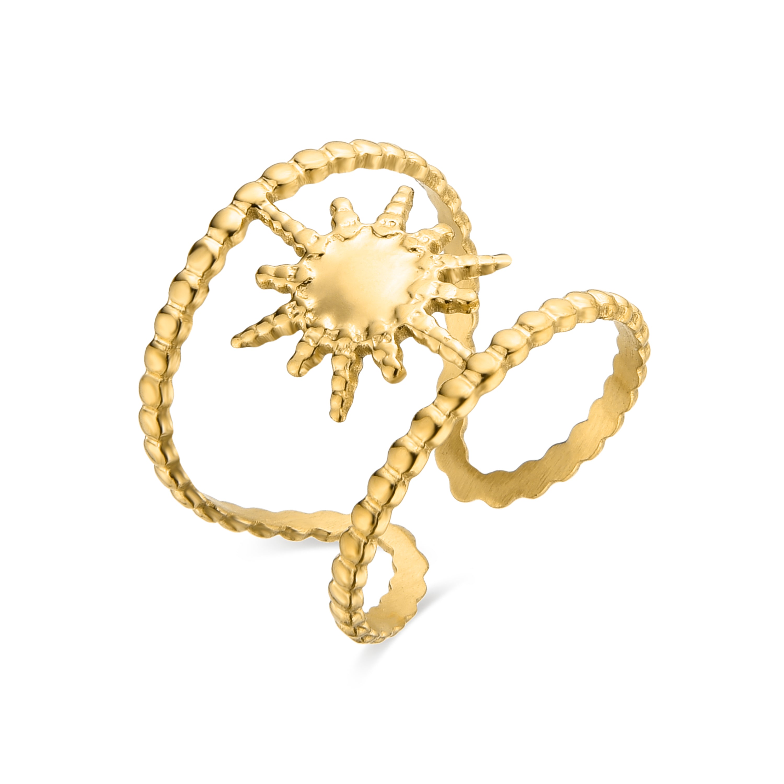18K yellow gold finished ring - Daeba