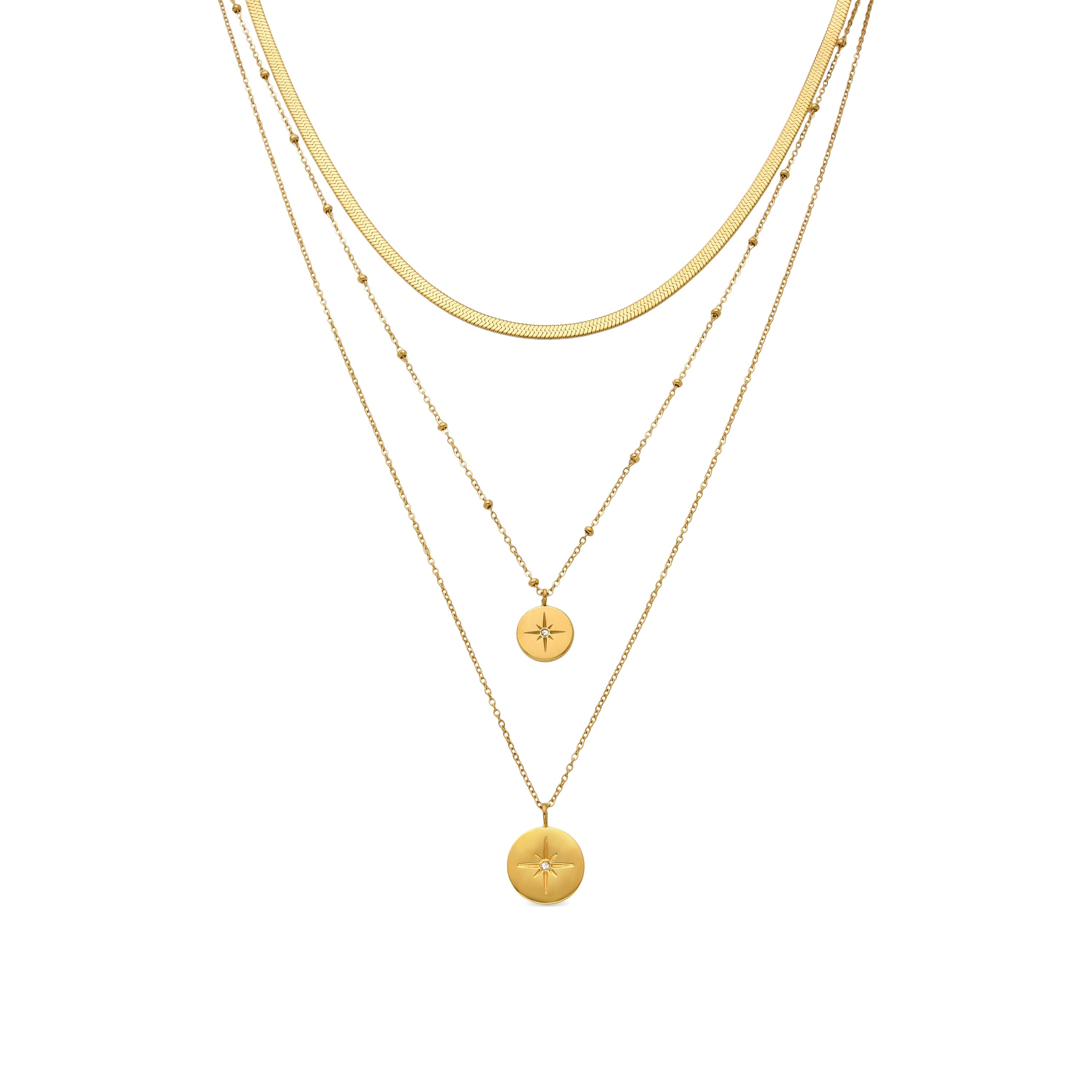 Brilliant Zirconia Necklace finished in 18K yellow gold - Tylor