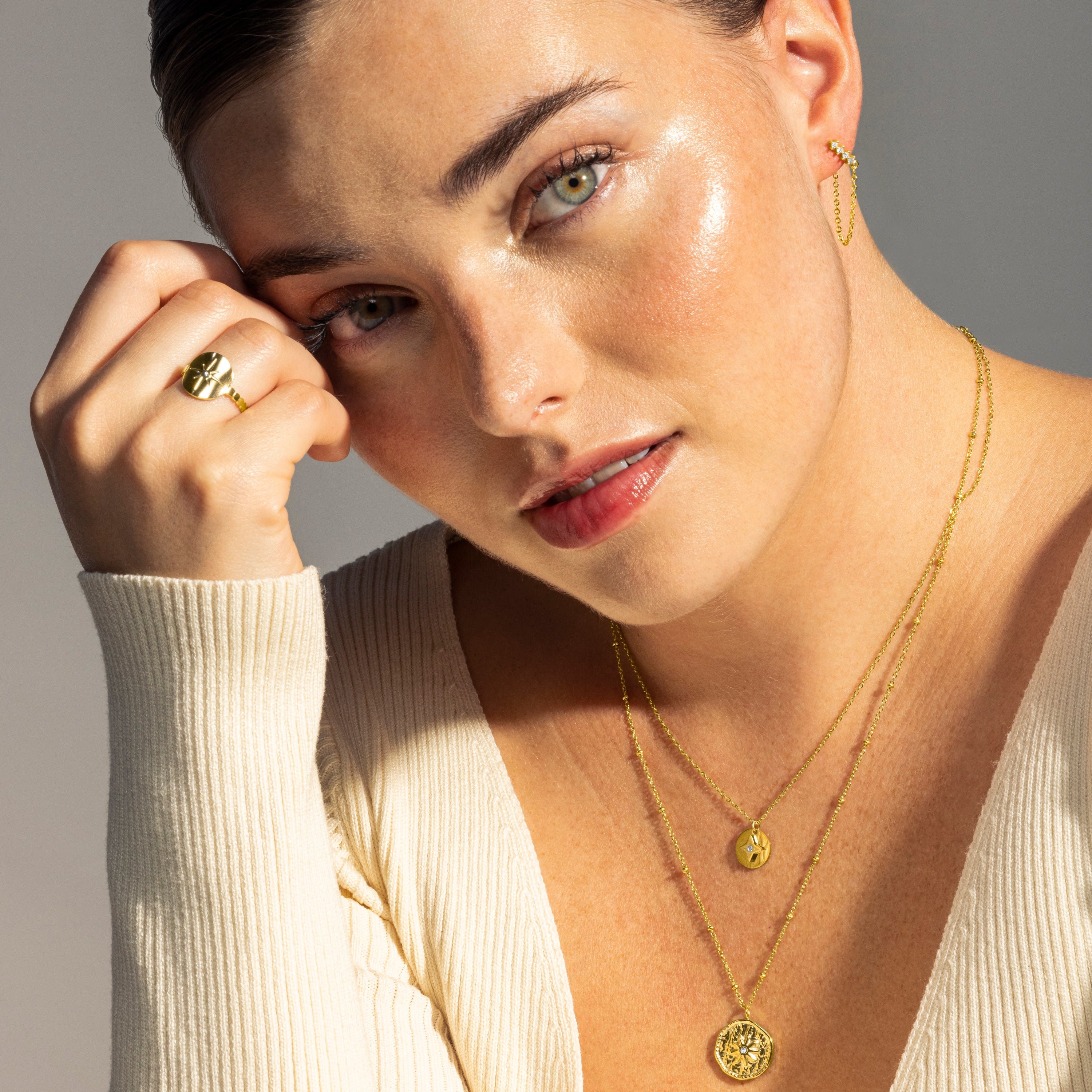 Brilliant Zirconia Necklace finished in 18K yellow gold - Issy