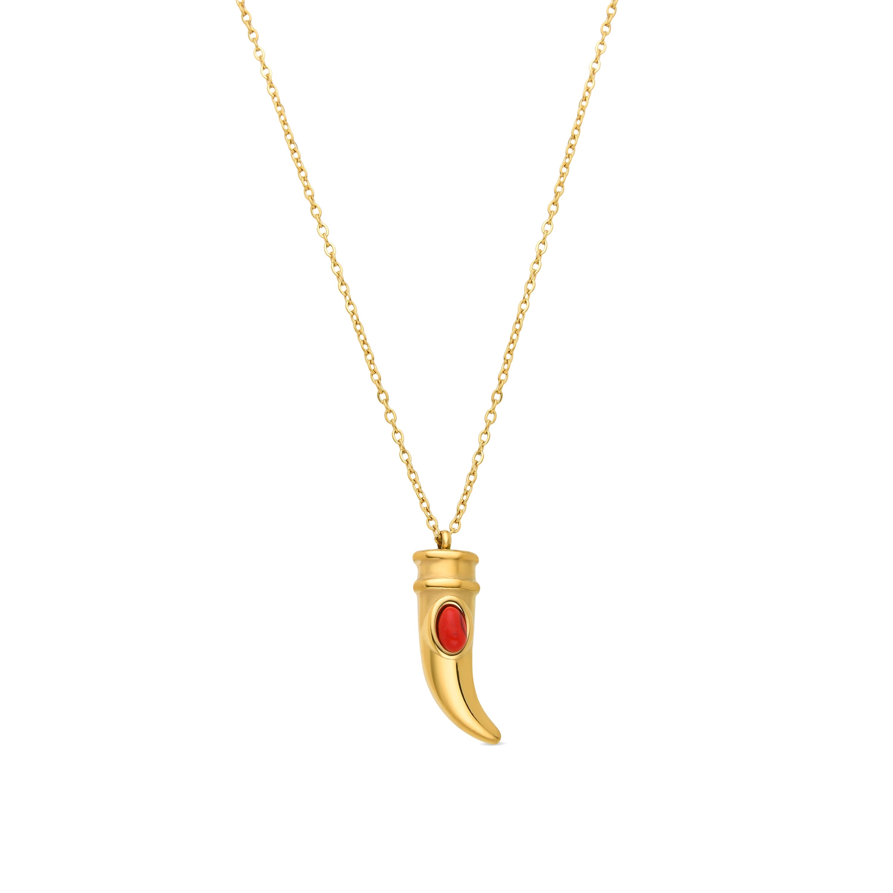 Coral necklace finished in 18K yellow gold - Almia