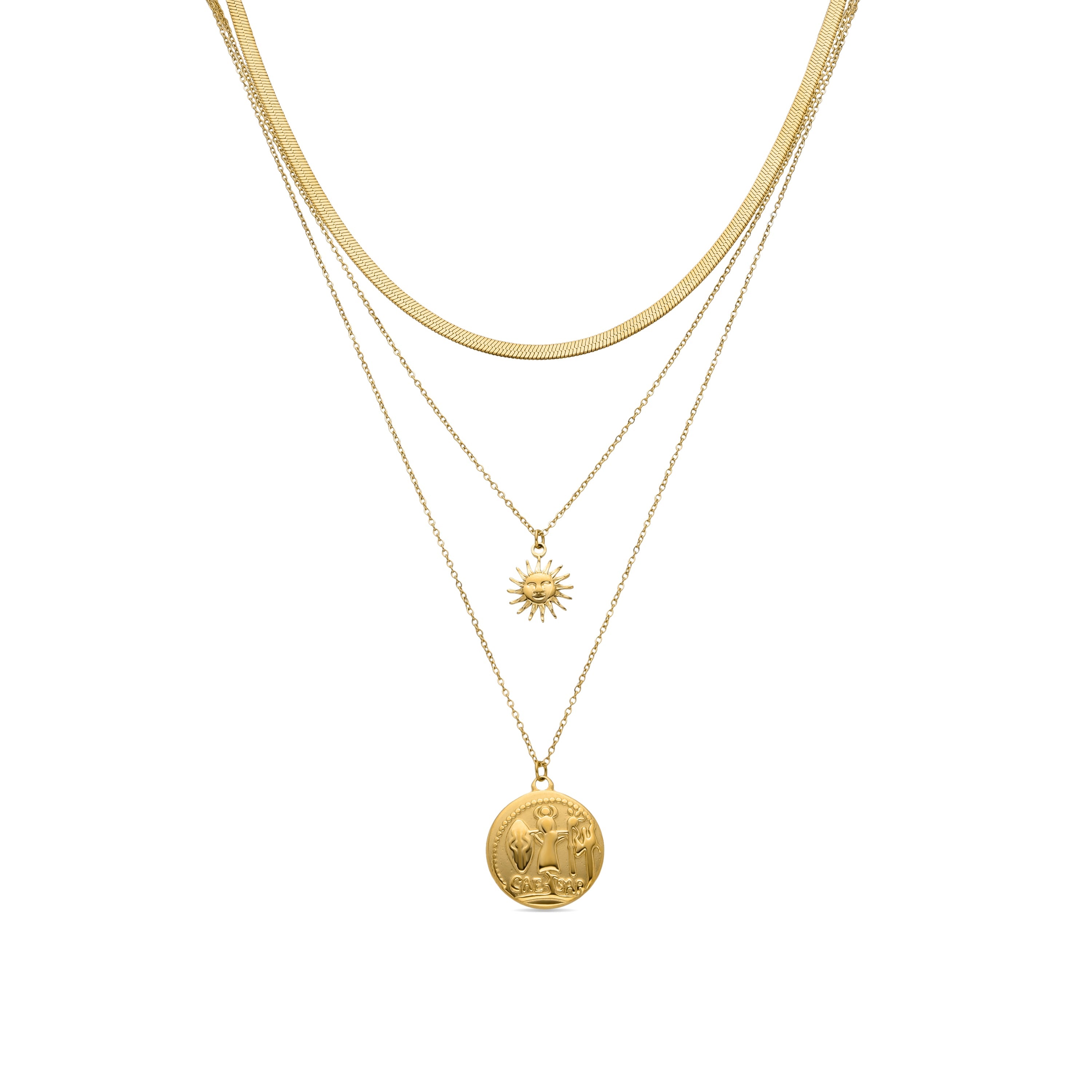 Rhodium-finished necklace - Wiga