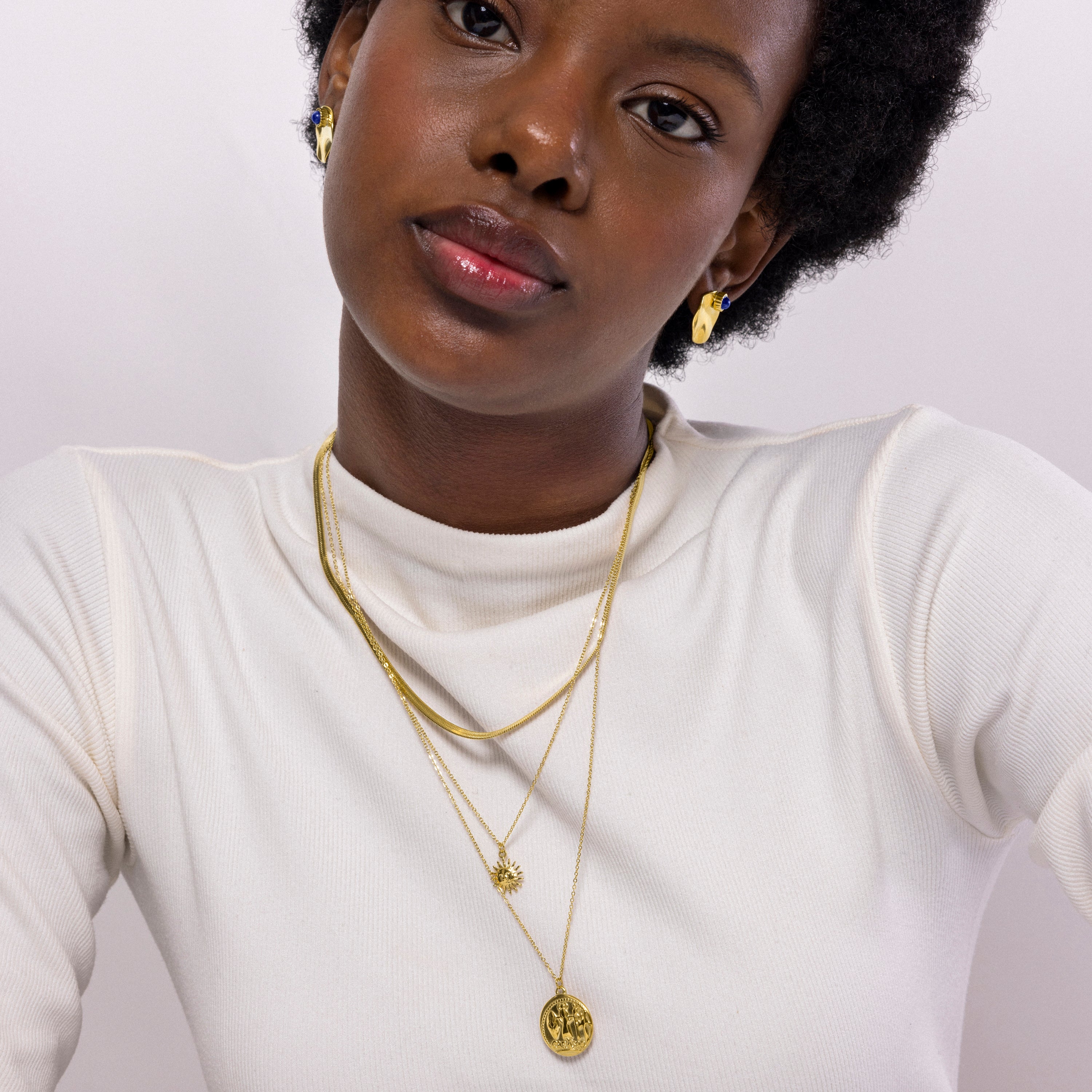 Rhodium-finished necklace - Wiga