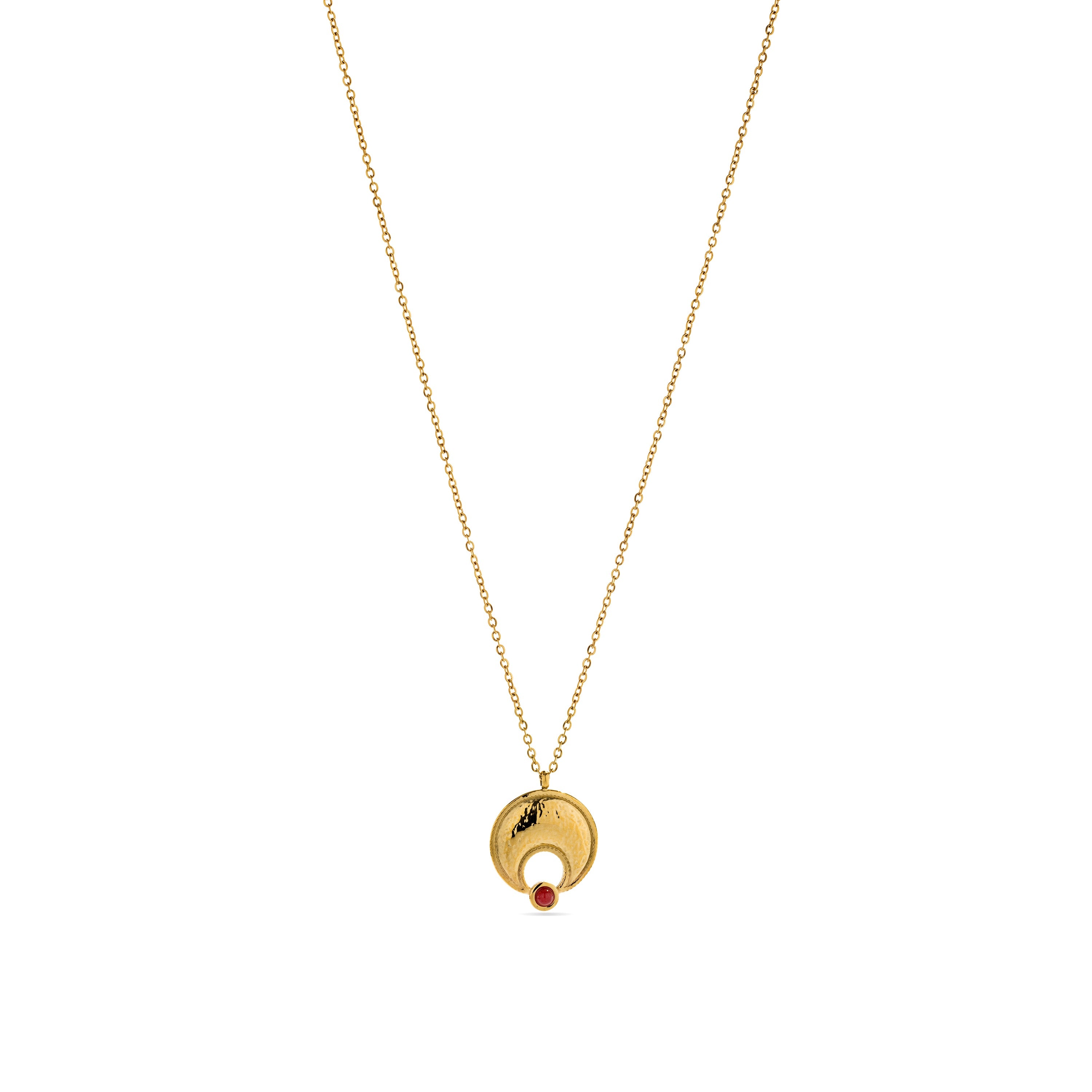 Coral necklace finished in 18K yellow gold - Euvia