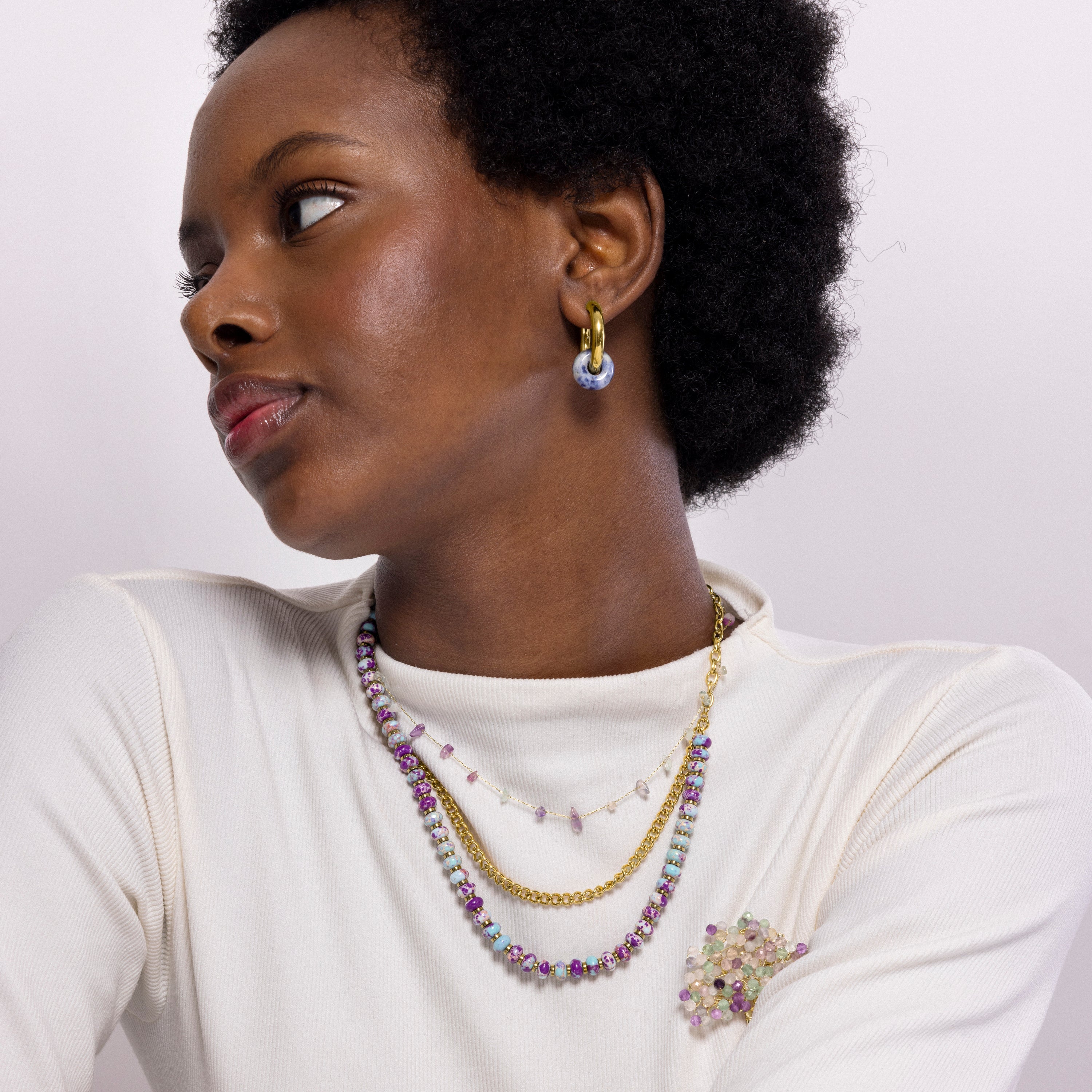 18K yellow gold finished necklace - Hidao