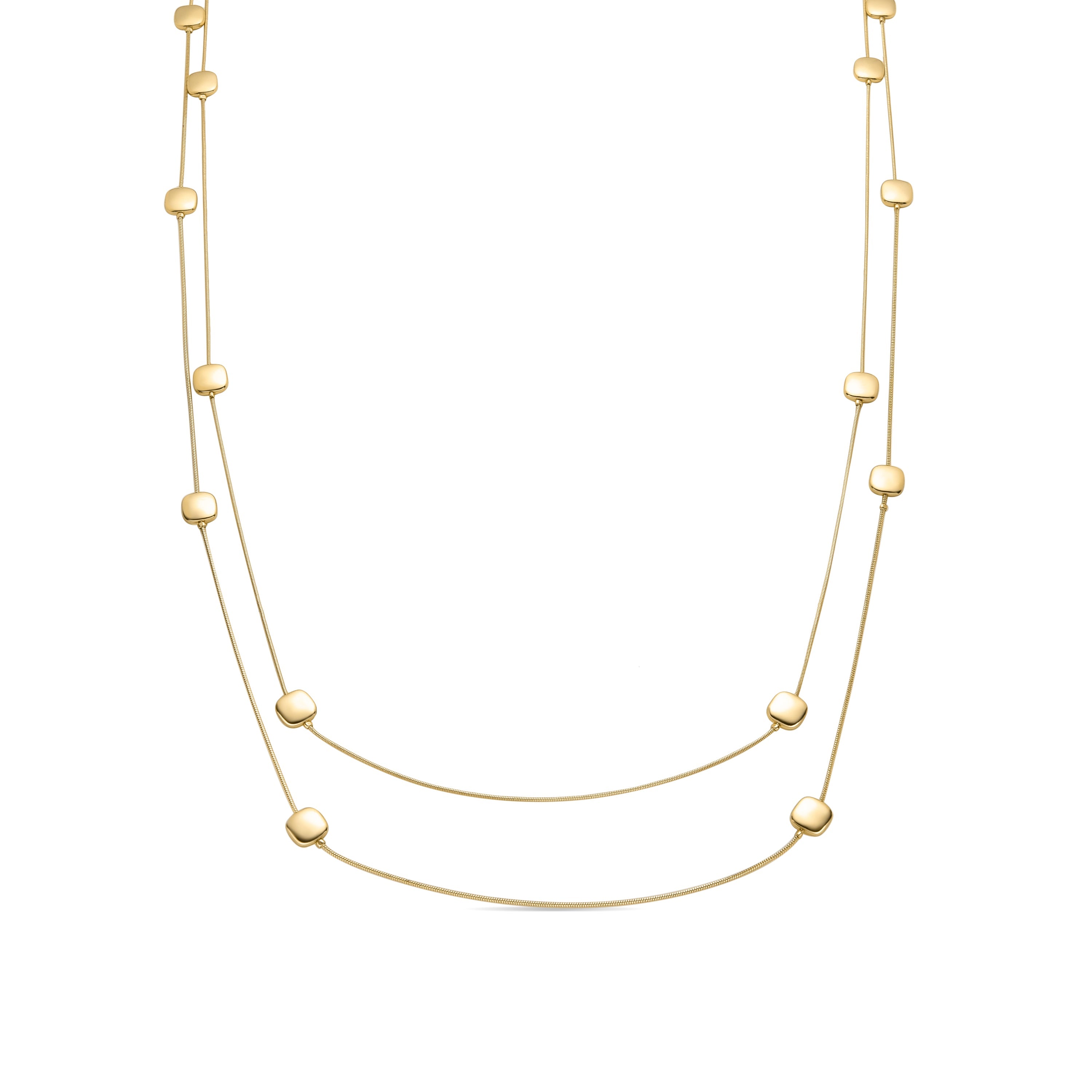 White Pearl Necklace finished in 18K yellow gold - Tislain