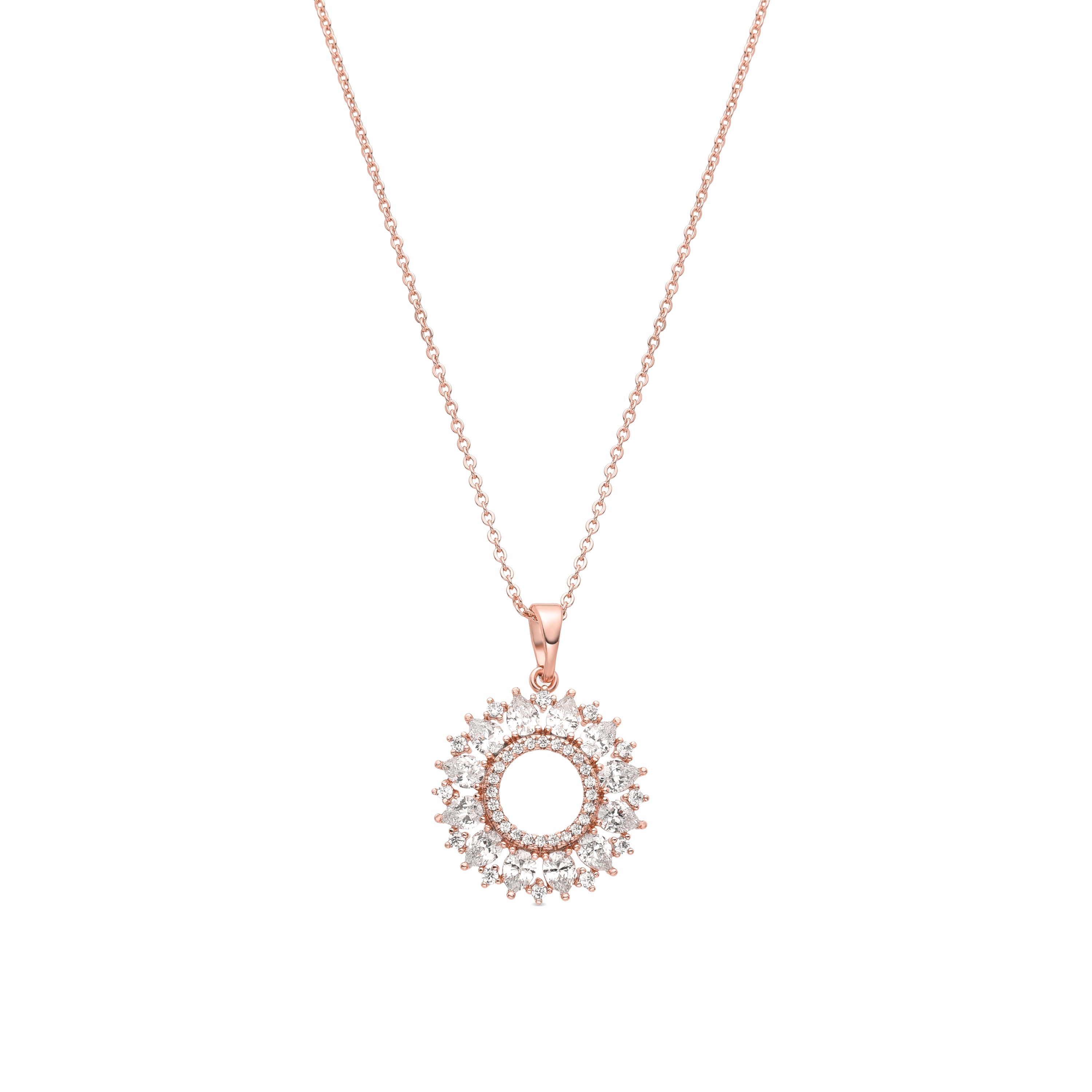 Necklace with brilliant zirconia finished in 18K yellow gold - Bazli