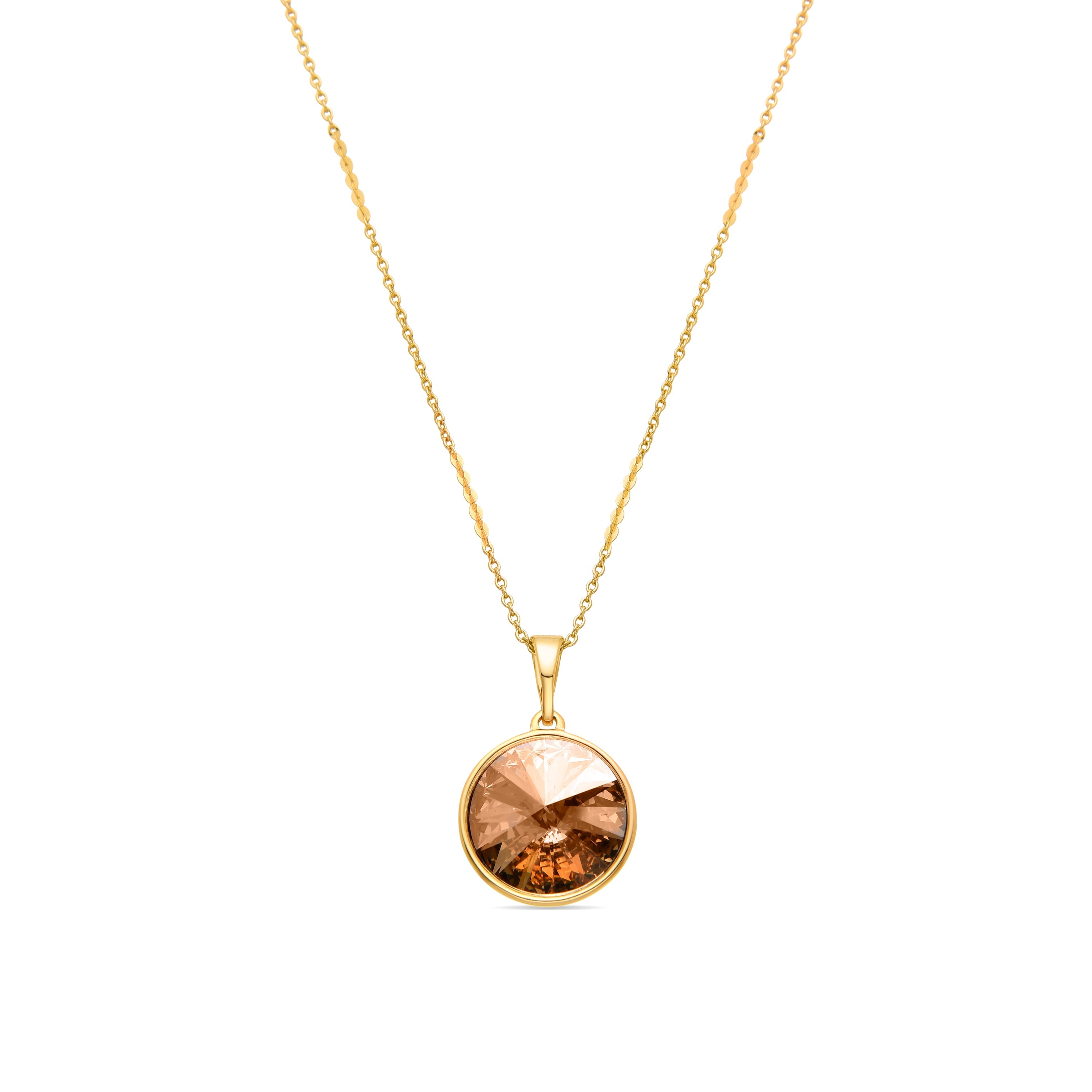 Yellow Crystal Necklace finished in 18K yellow gold - Okhel
