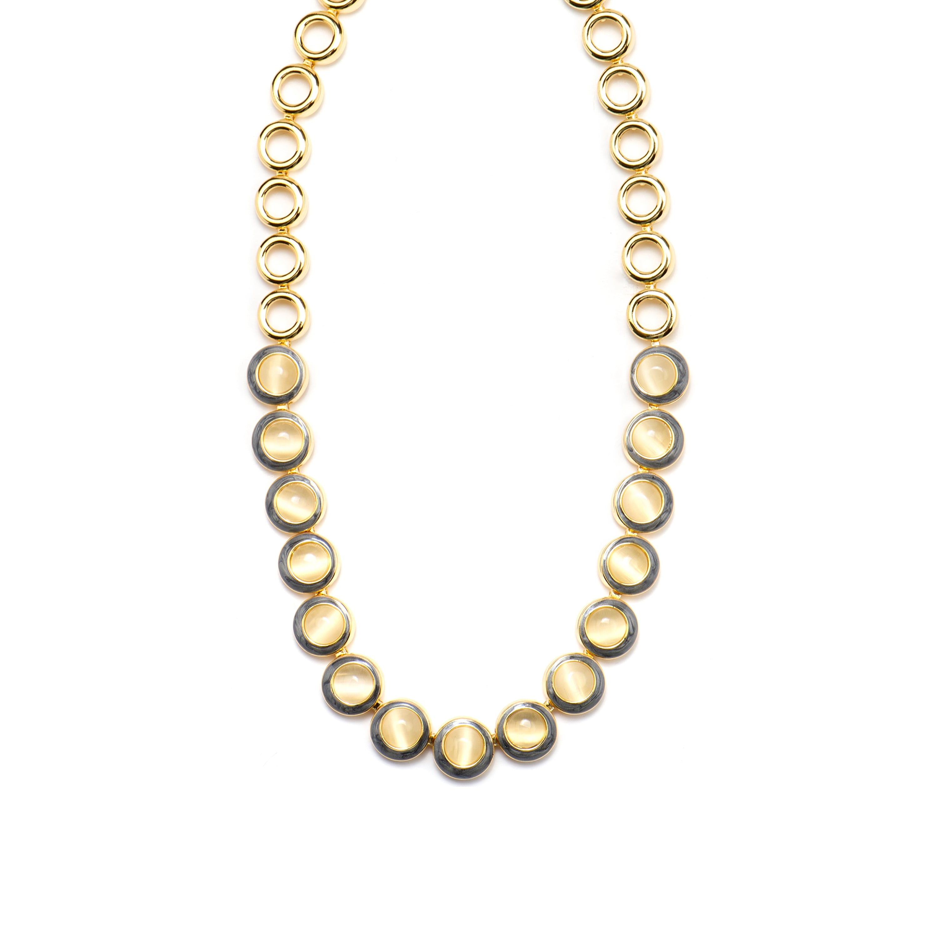 18k Gold Finish Cat's Eye Necklace - Nawil