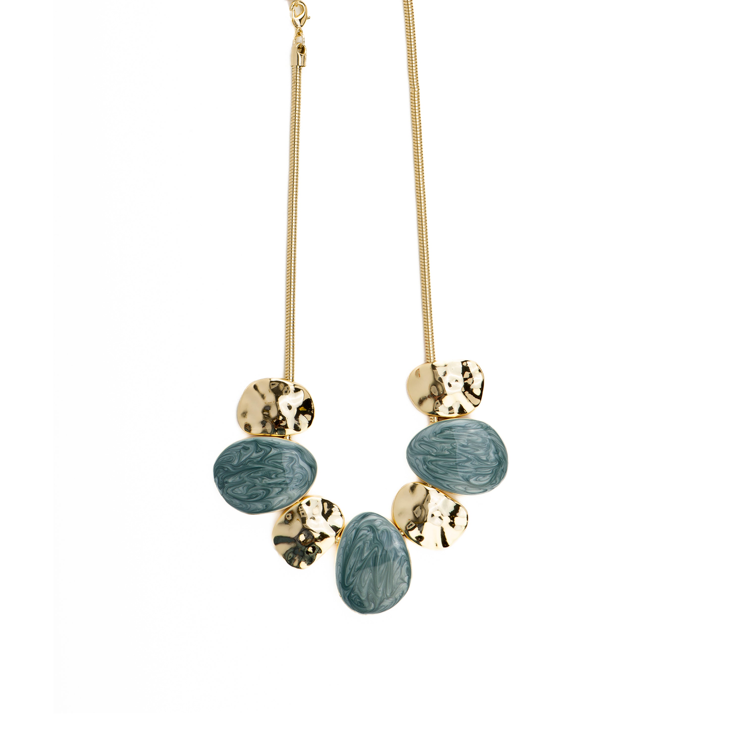 Necklace with Blue Lacquer 18k gold finish - Gori