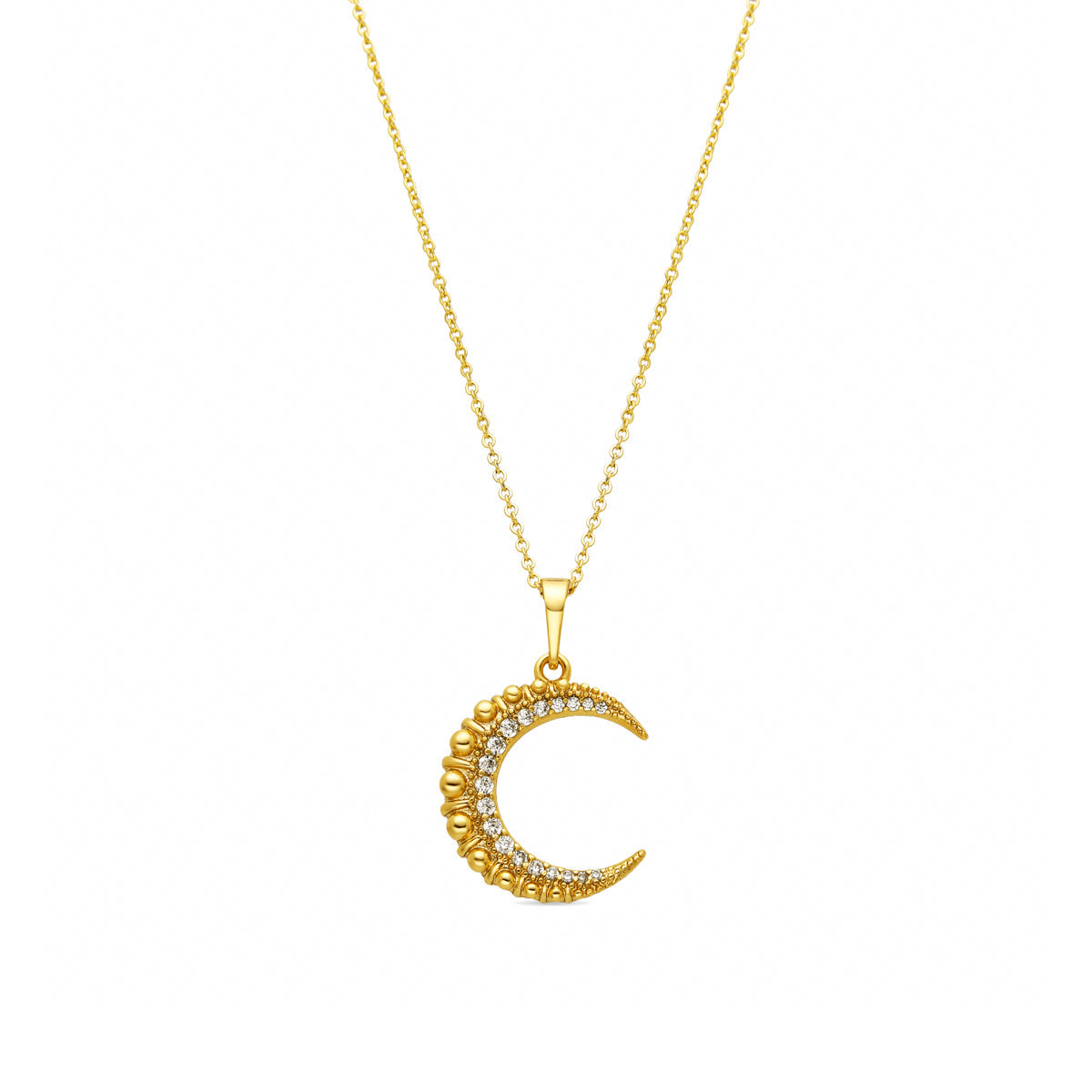 Shiny Zirconia Necklace in 18k Gold Finish - Saisle