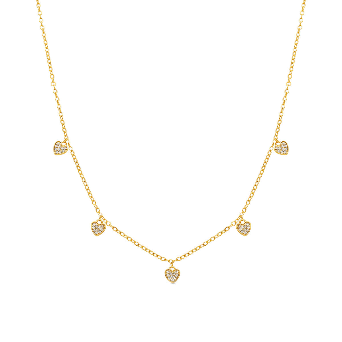 Brilliant Zirconia Necklace in 18k Gold Finish - Ribbe