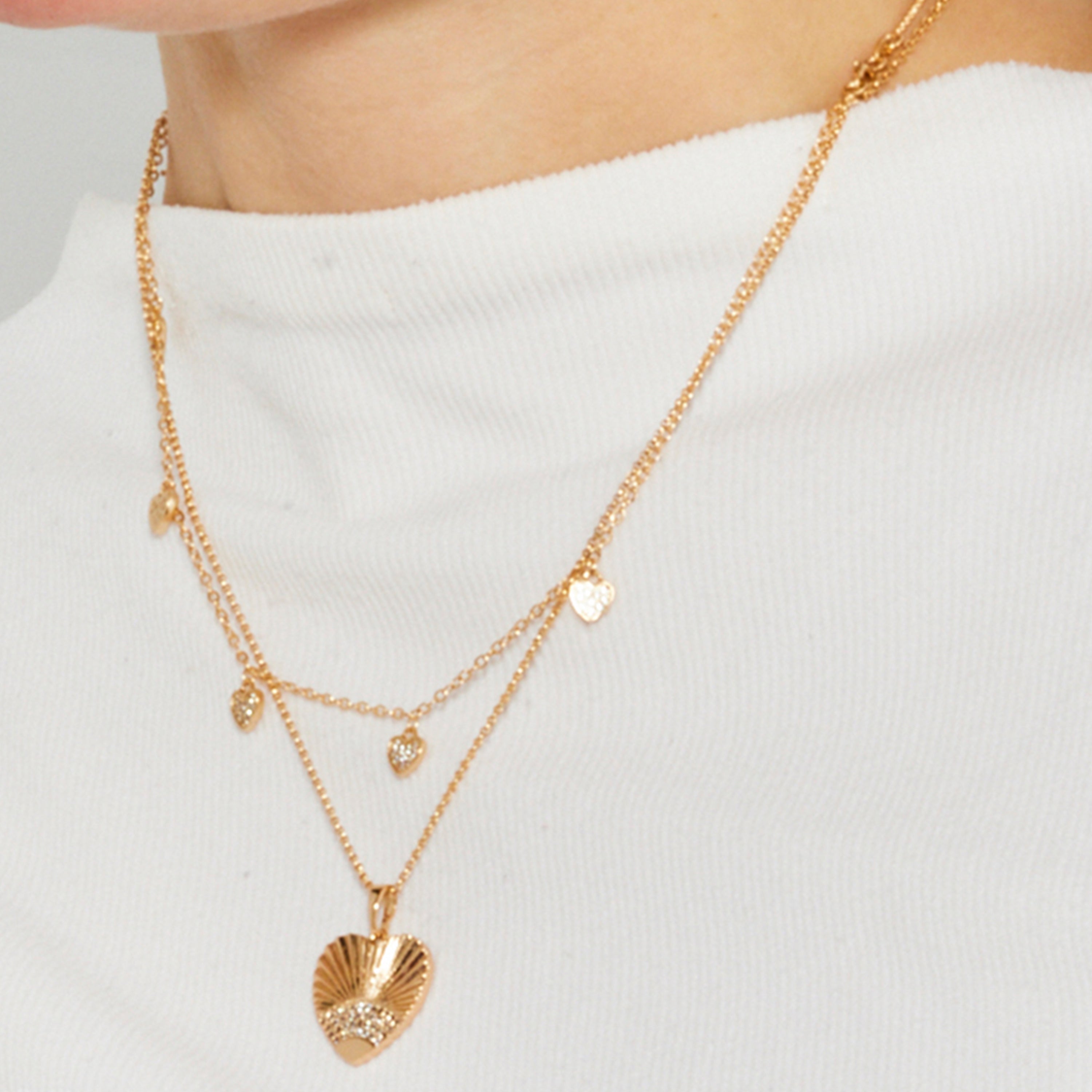 Brilliant Zirconia Necklace in 18k Gold Finish - Ribbe