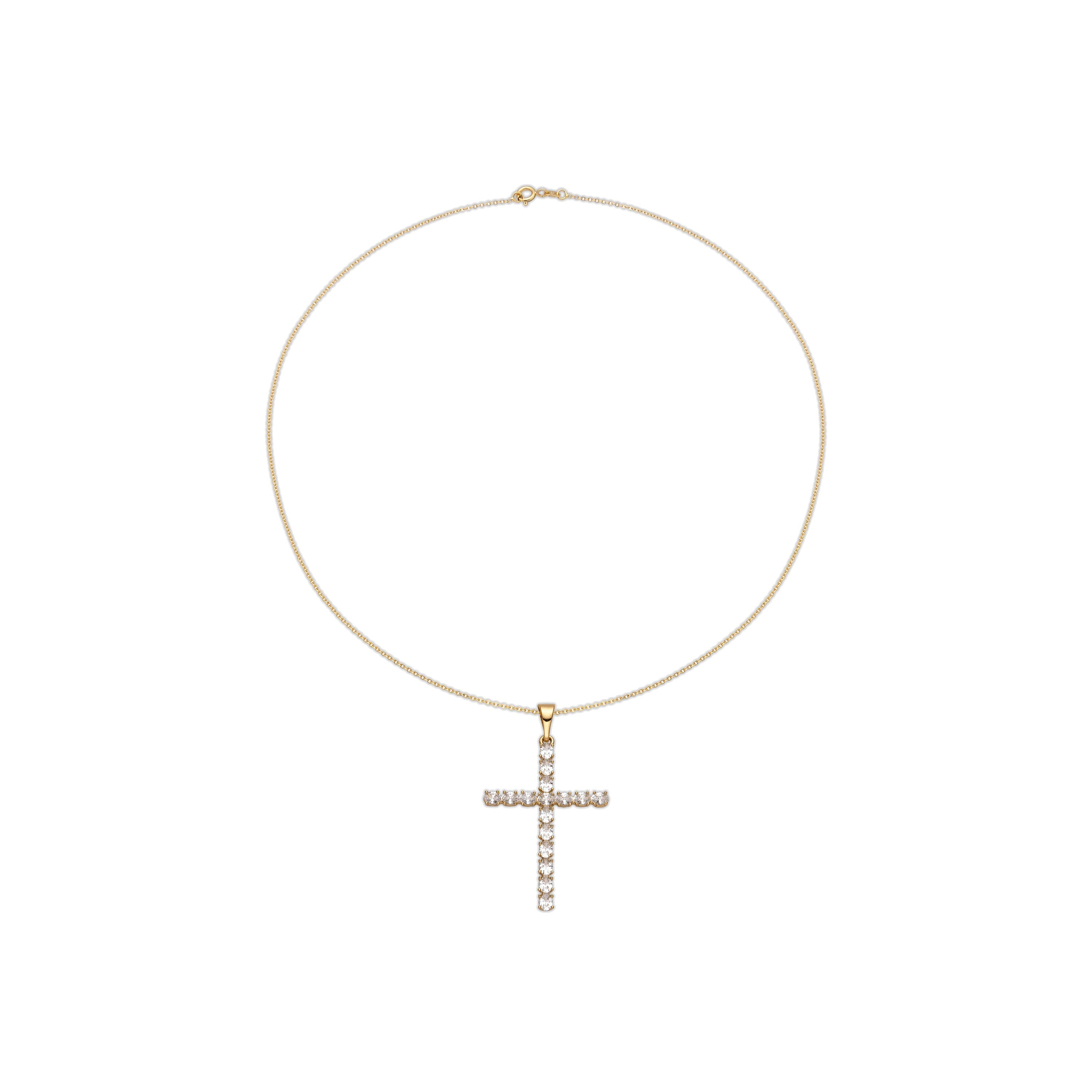 Necklace with brilliant zirconia, 18k gold finish - Buteo