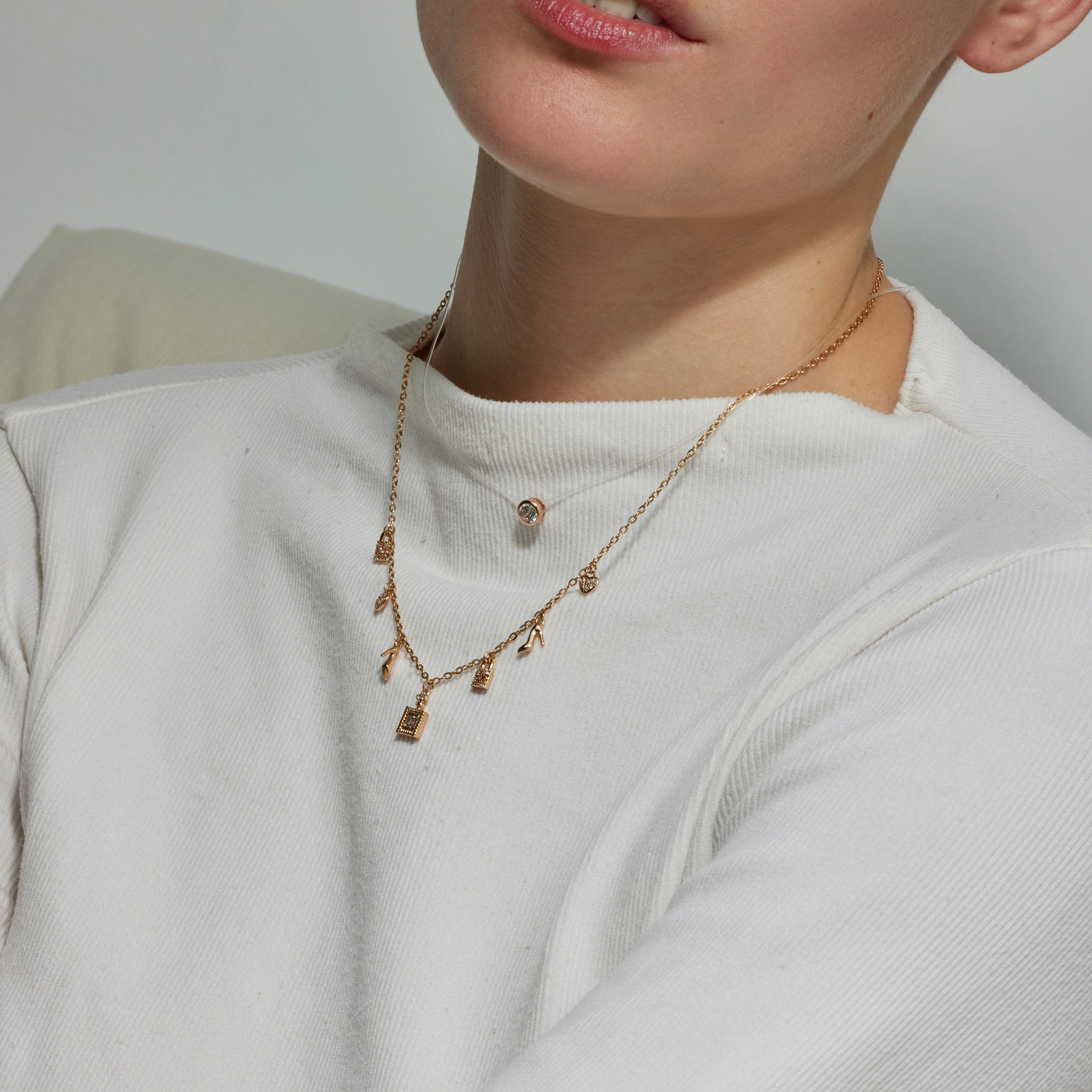 18k gold-finished necklace - Linwa