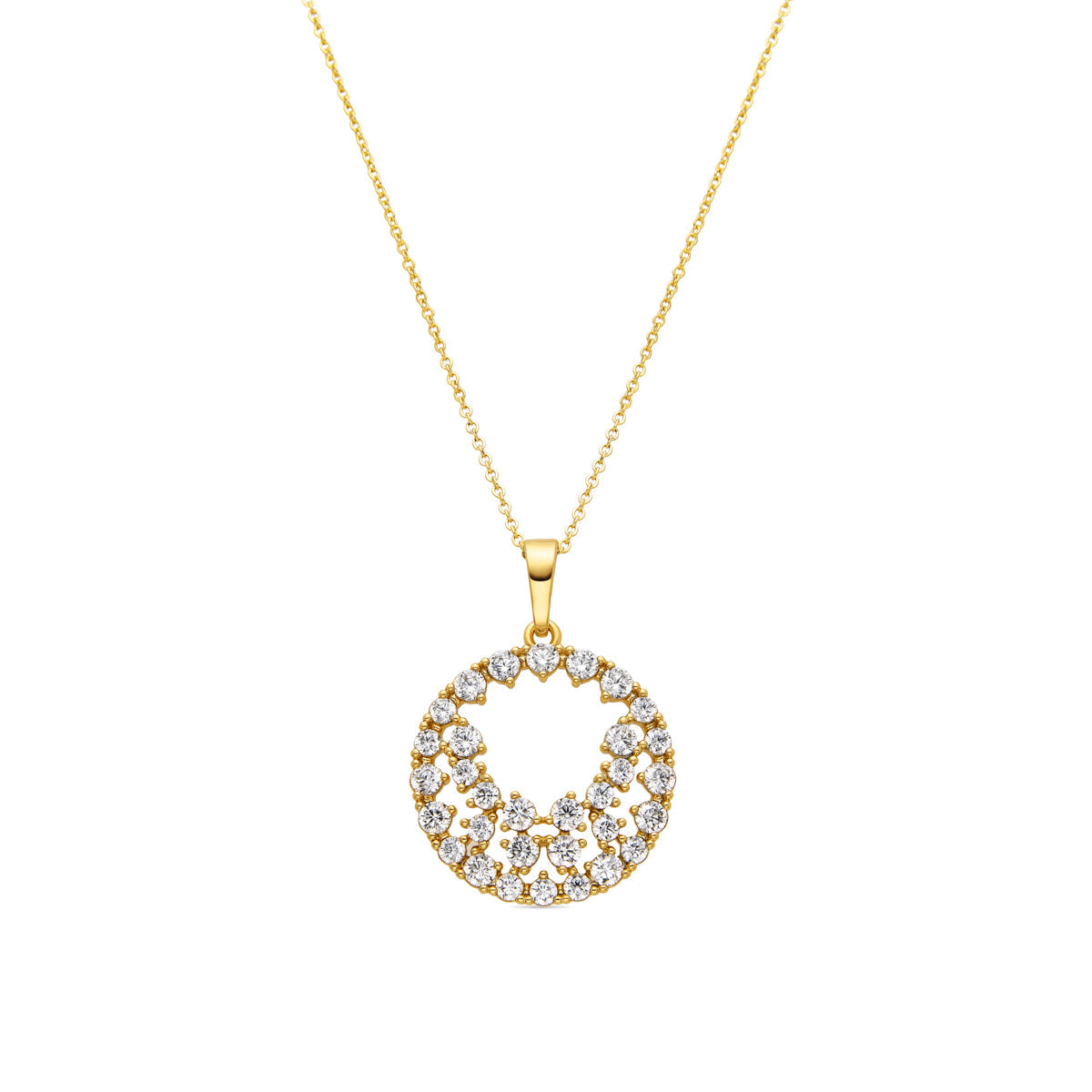 Necklace with Shiny Zirconia 18k gold finish - Sili