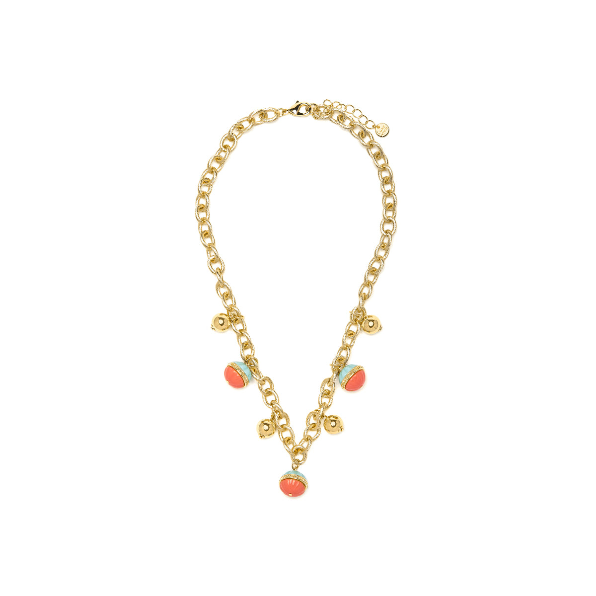 Derko Multicolor Resin Necklace with 18k yellow gold finish