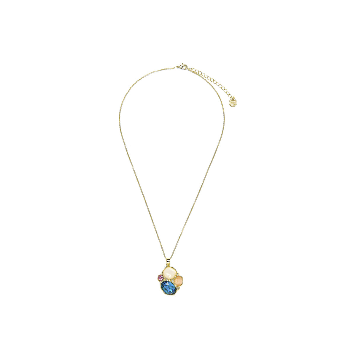 Nedla Green Crystal Necklace in 18k yellow gold finish