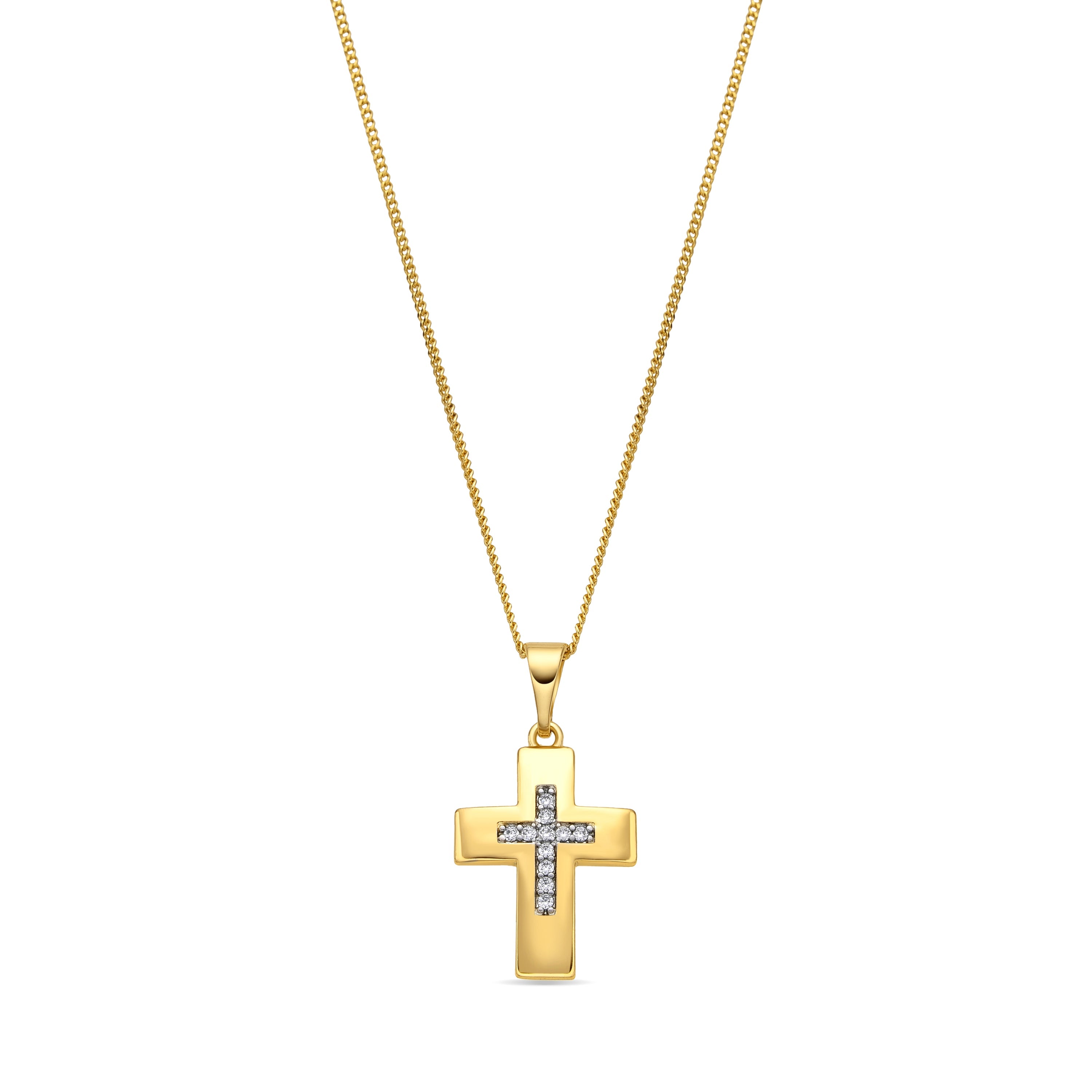 18k yellow gold finish necklace with brilliant zirconia - Ramay