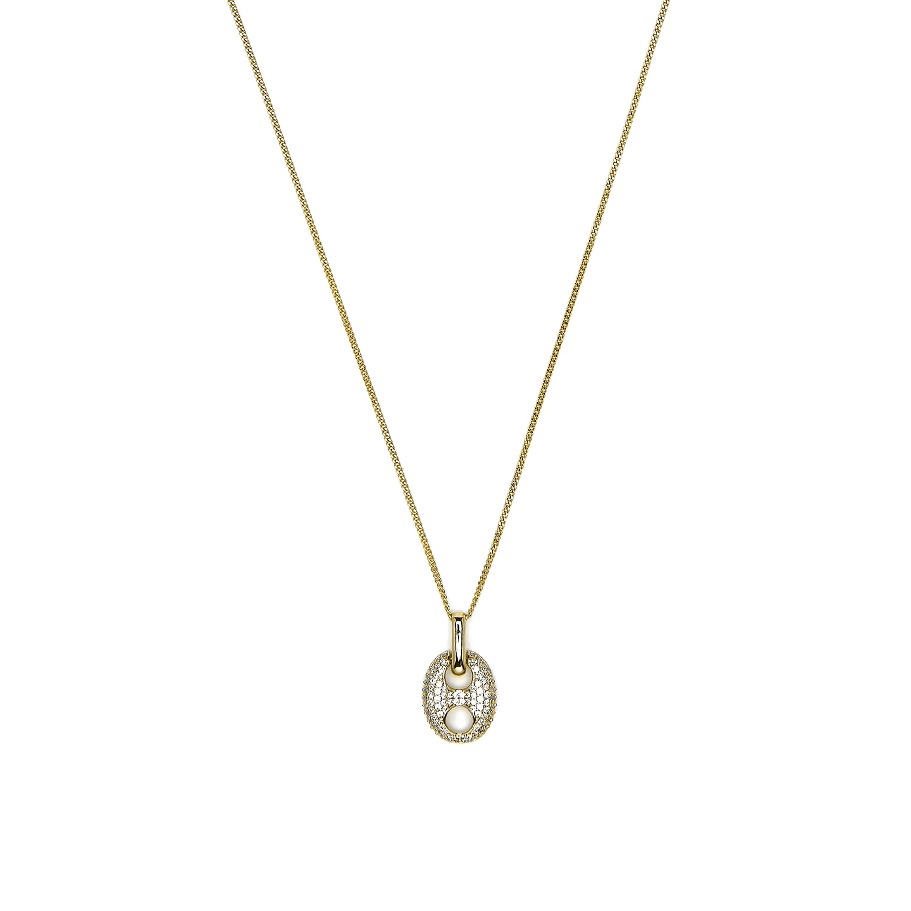 18k yellow gold finish necklace with brilliant zirconia - Dim