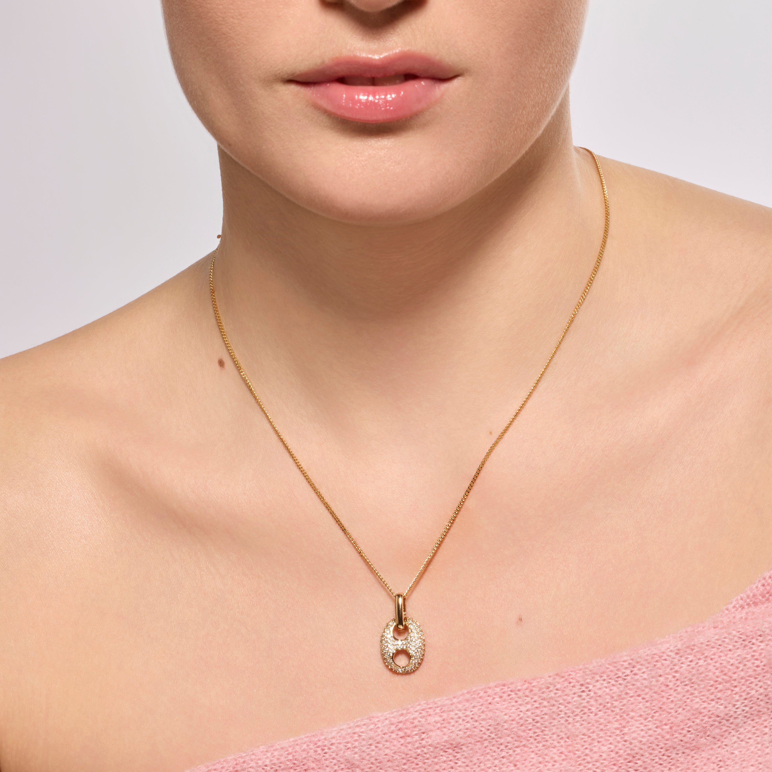 18k yellow gold finish necklace with brilliant zirconia - Dim