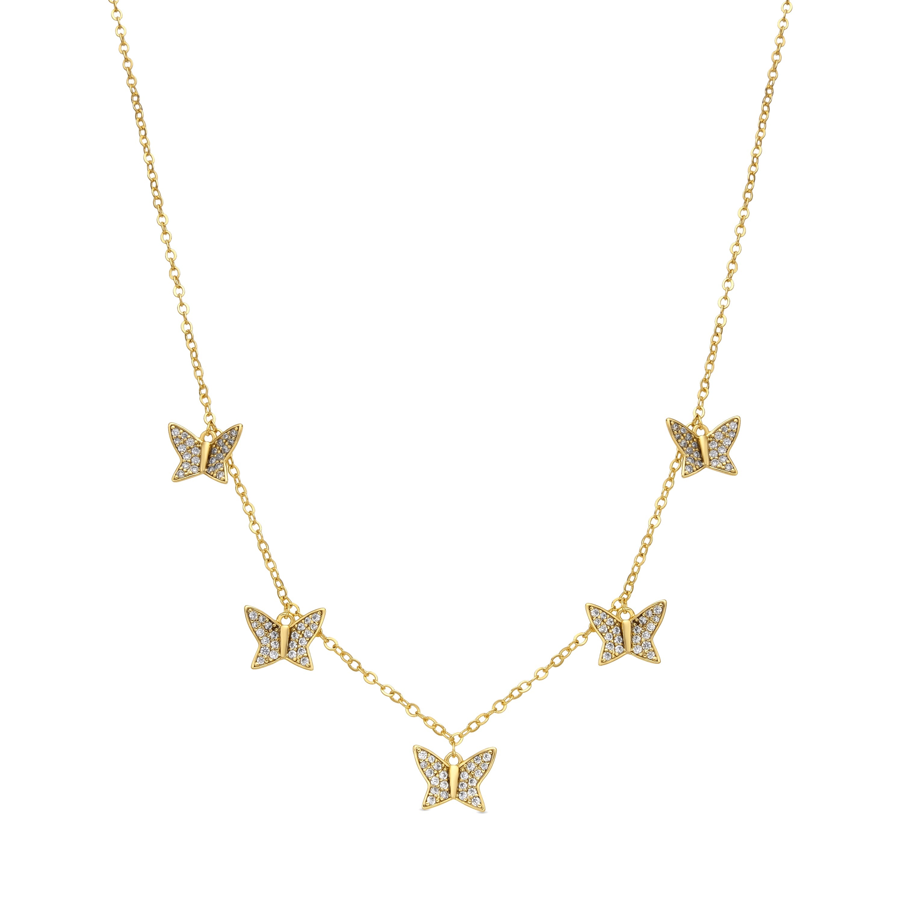 18k yellow gold finish necklace with brilliant zirconia - Shang