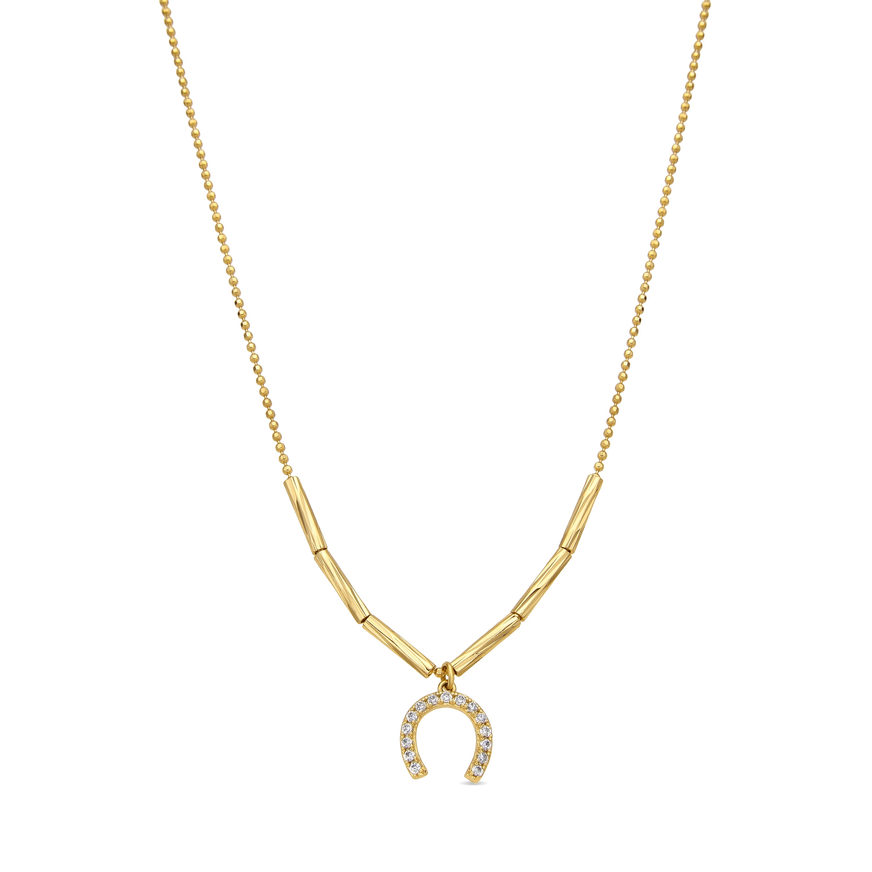 18k yellow gold finish necklace with brilliant zirconia - Tachal
