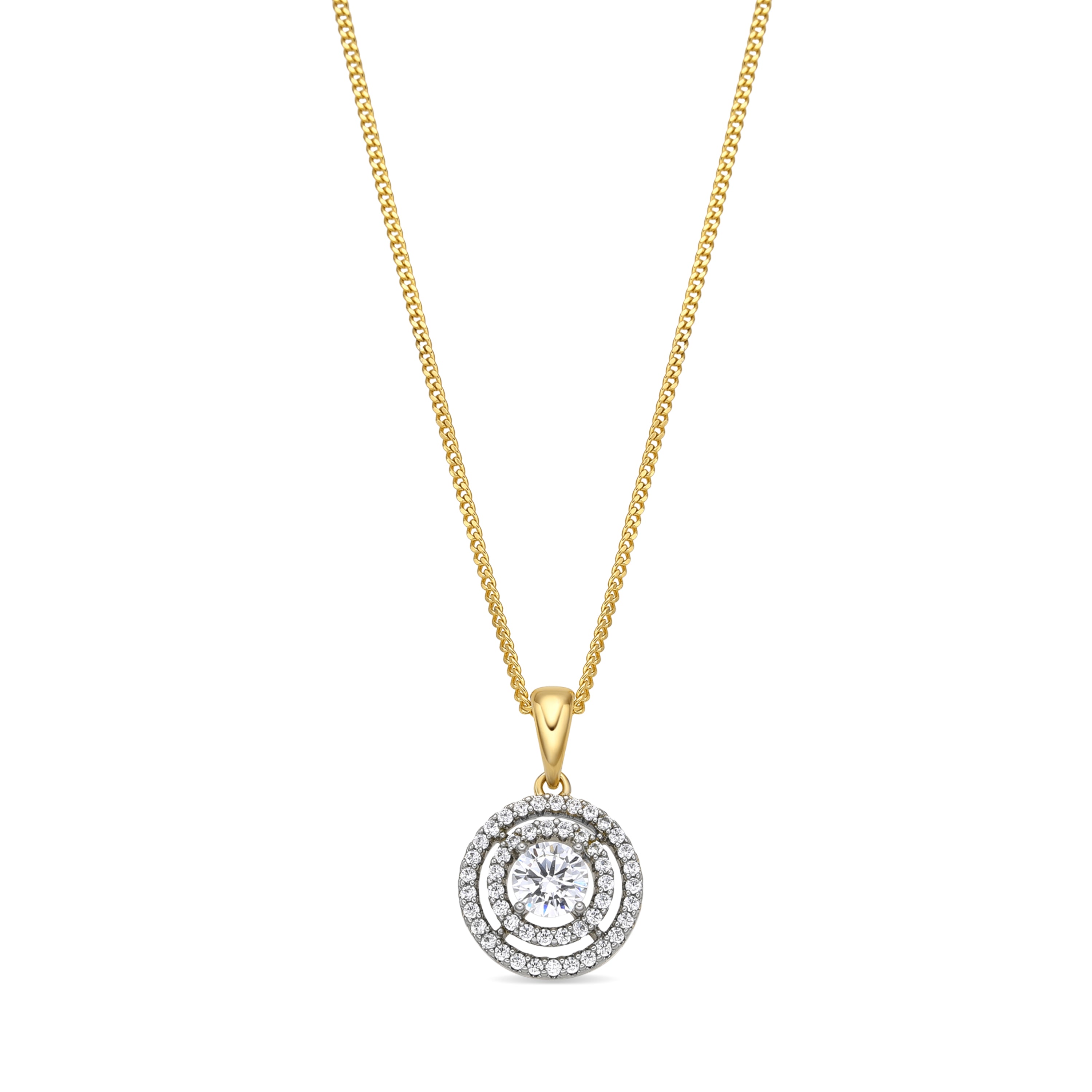 18k yellow gold finish necklace with brilliant zirconia - Skella