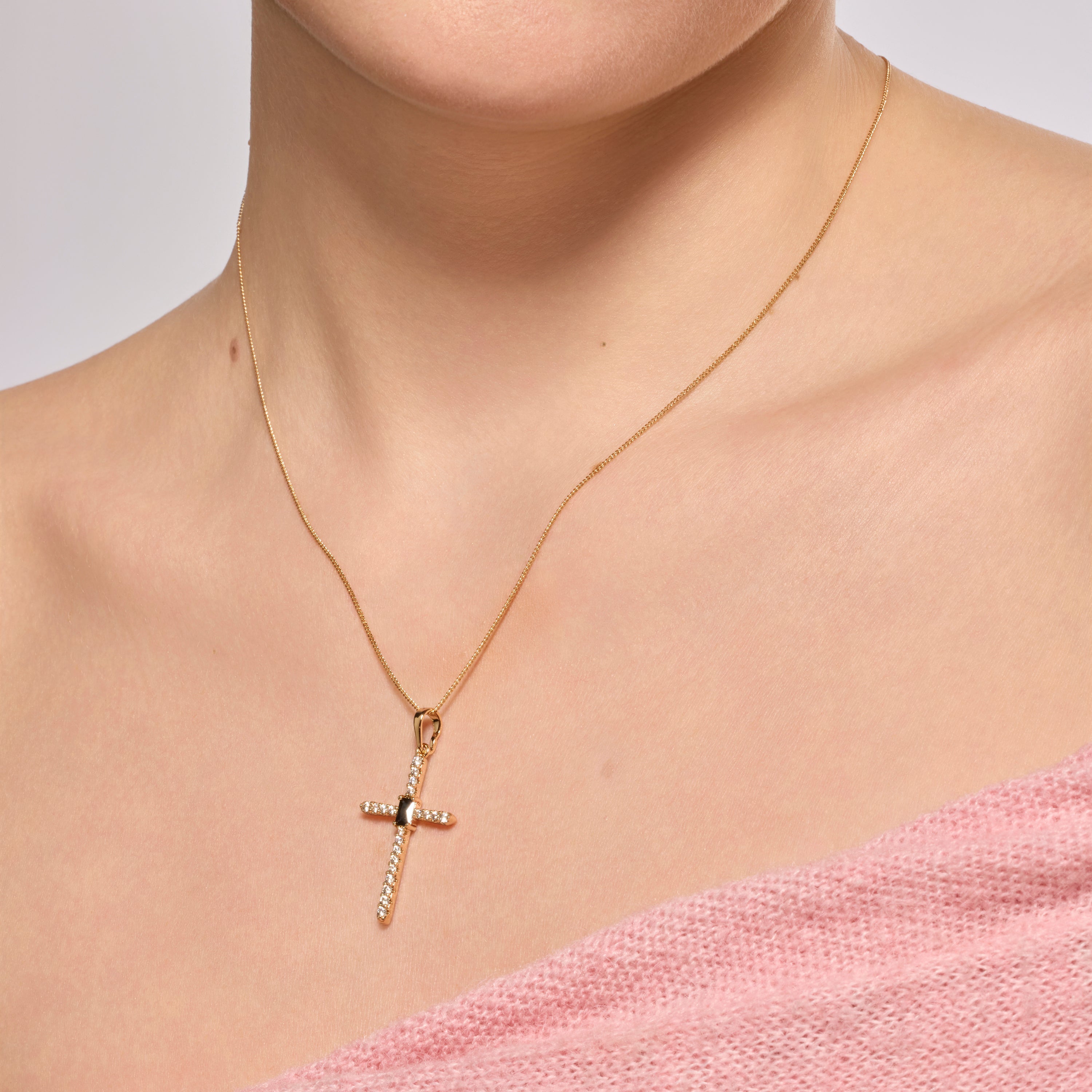 18k yellow gold finish necklace with brilliant zirconia - Shywa