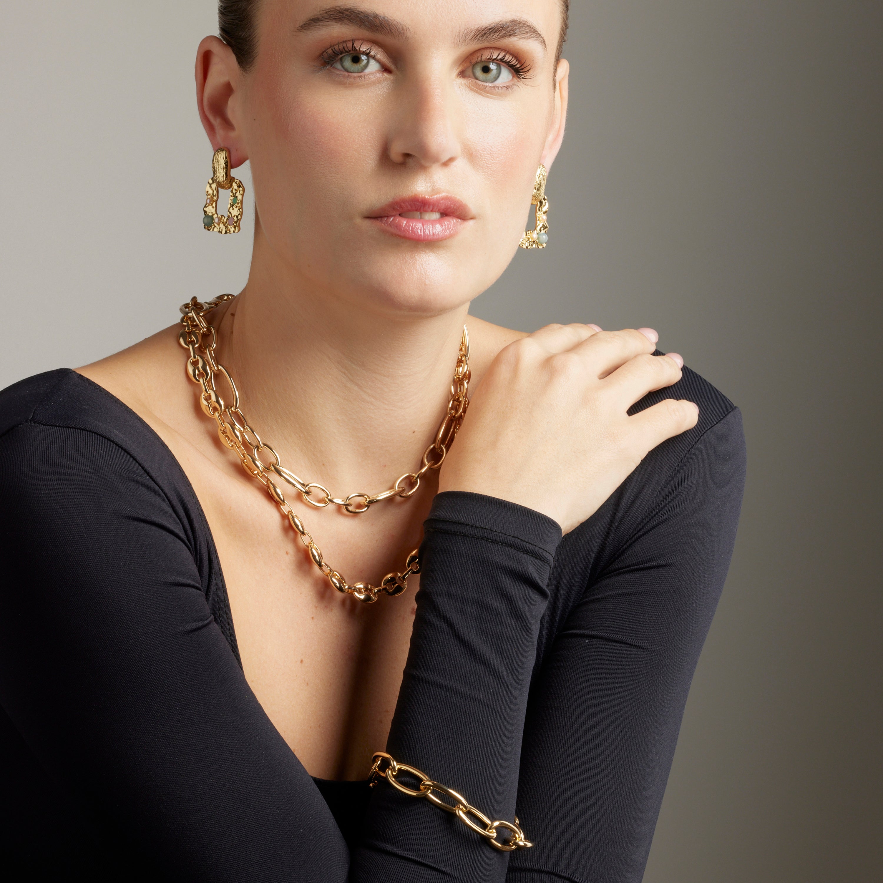 18K yellow gold finished necklace - Oplie