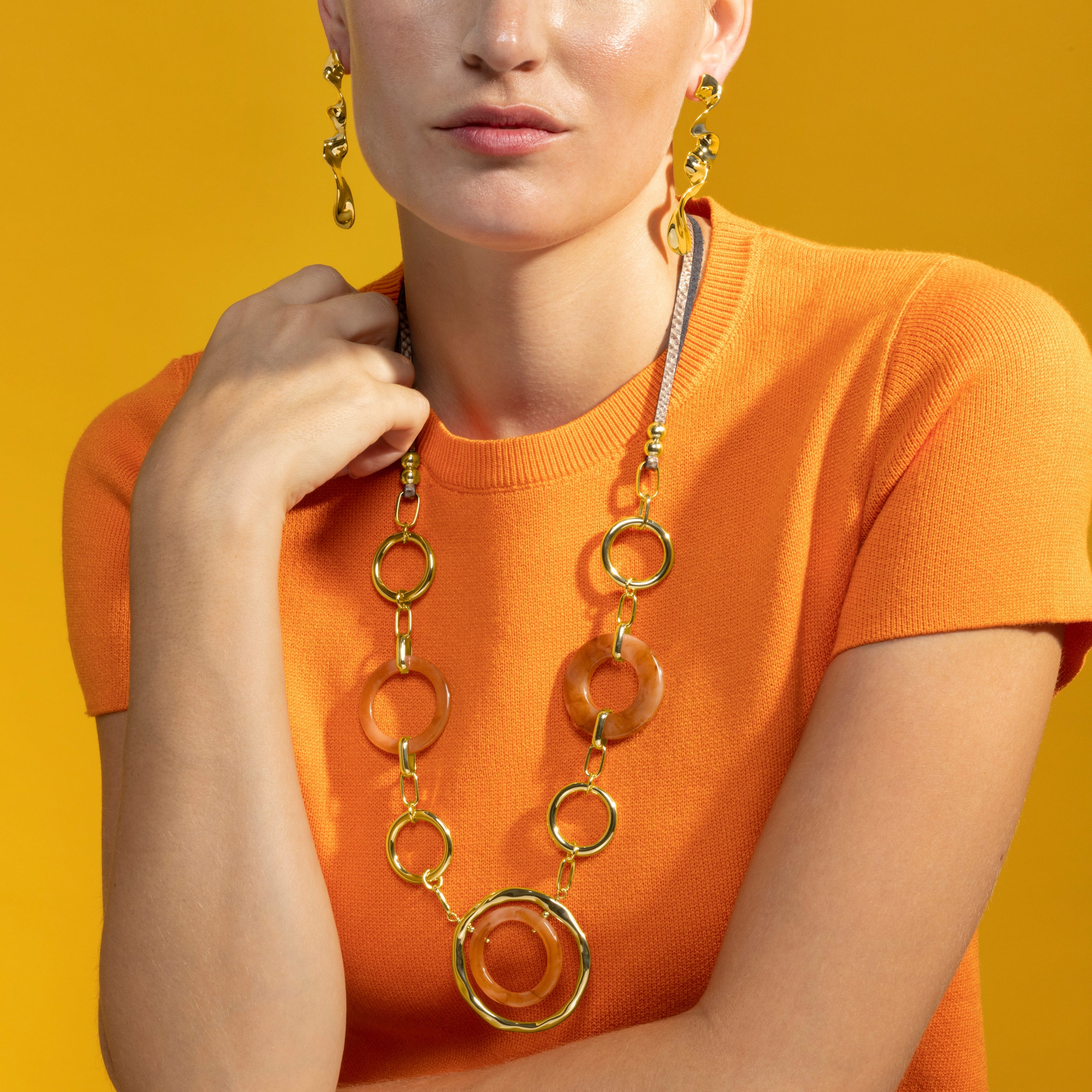 18k gold-finished necklace - Saimil