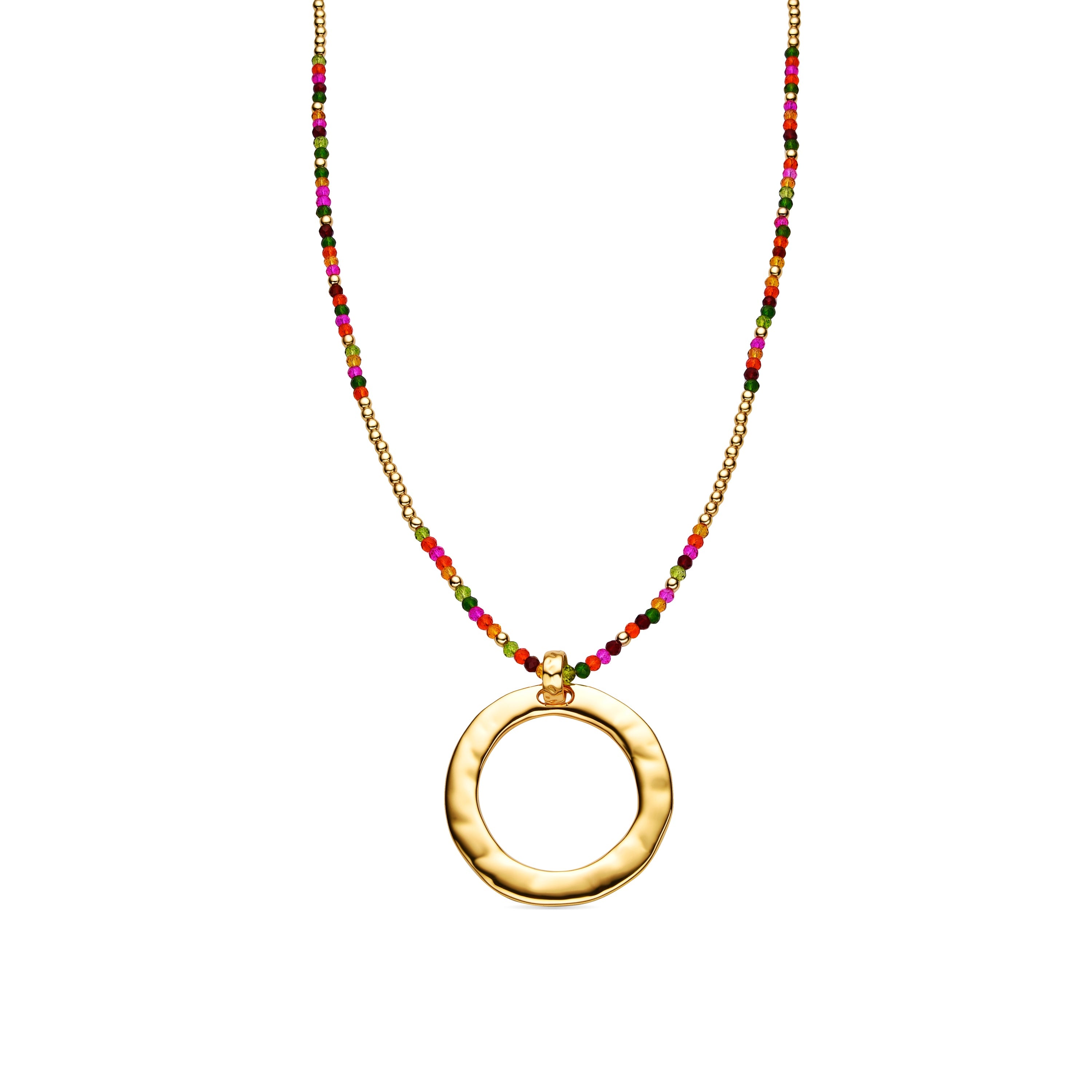 18k Gold Finish Pink Crystal Necklace - Miota