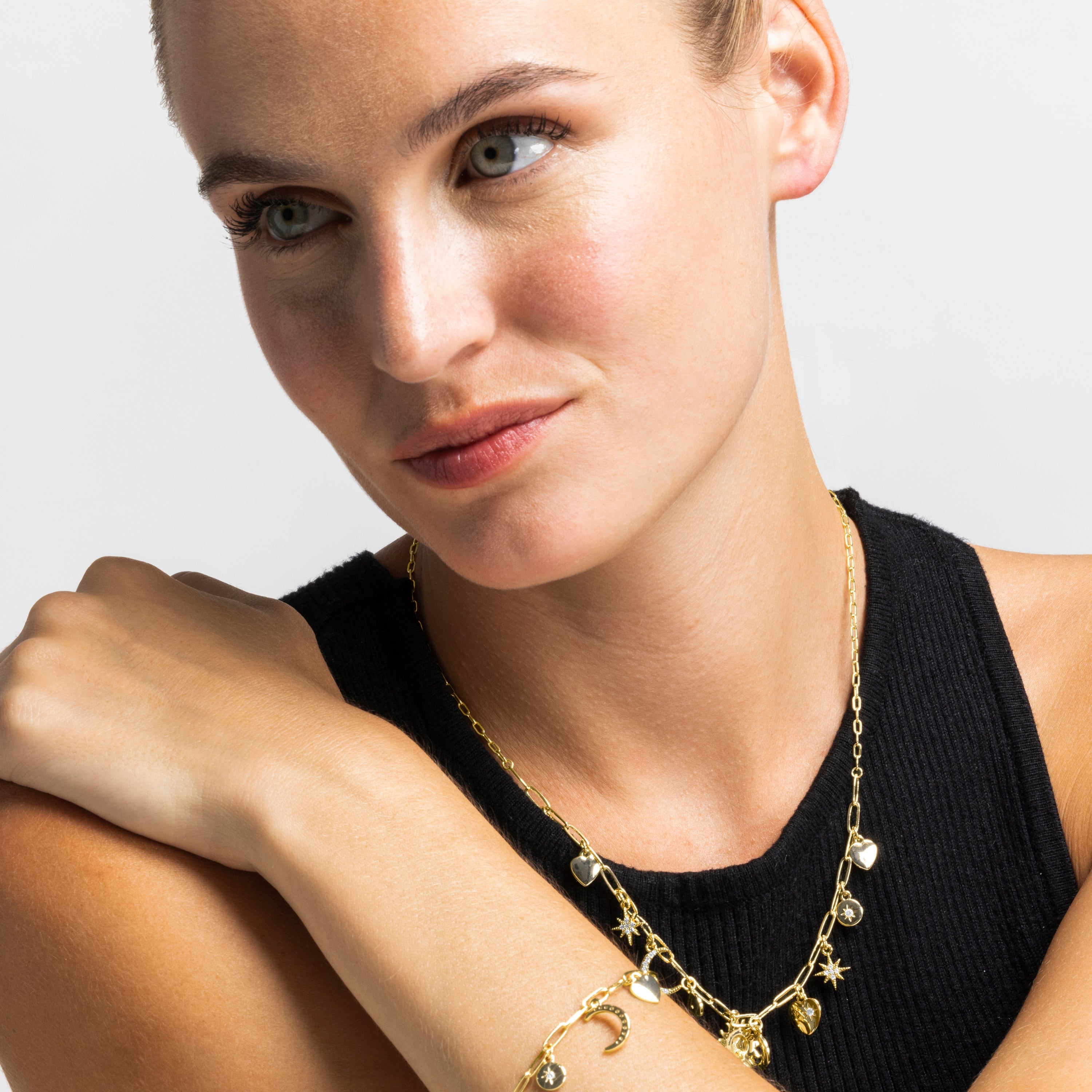 18k gold-finished necklace - Nafir