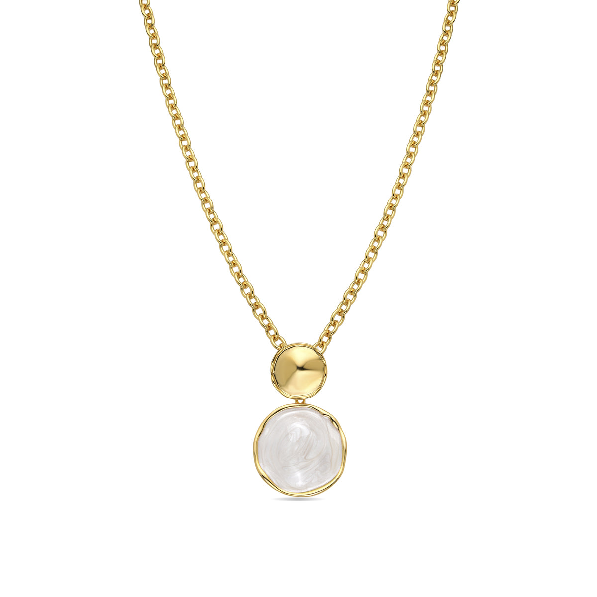 Talorzi Necklace in White Lacquer with 18k Yellow Gold Finish