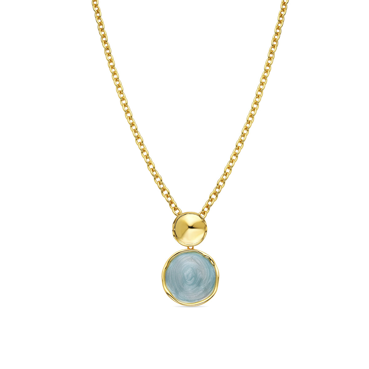 Talorzi Necklace in Blue Lacquer with 18k Yellow Gold Finish