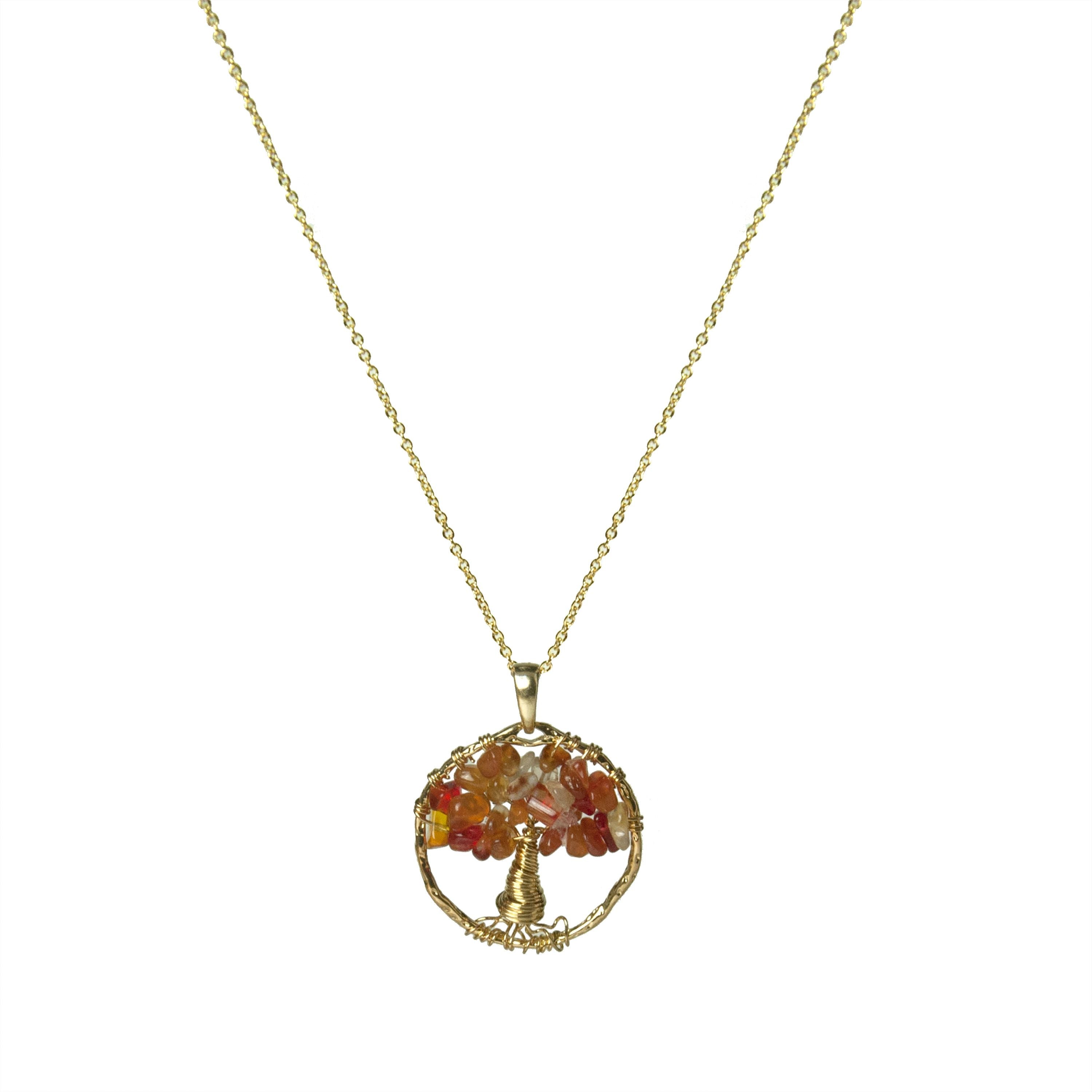Red Agate Necklace Finished in 18K Yellow Gold - Budleia