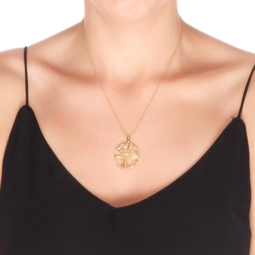 Natural Citrine Necklace Finished in 18K Yellow Gold - Budleia