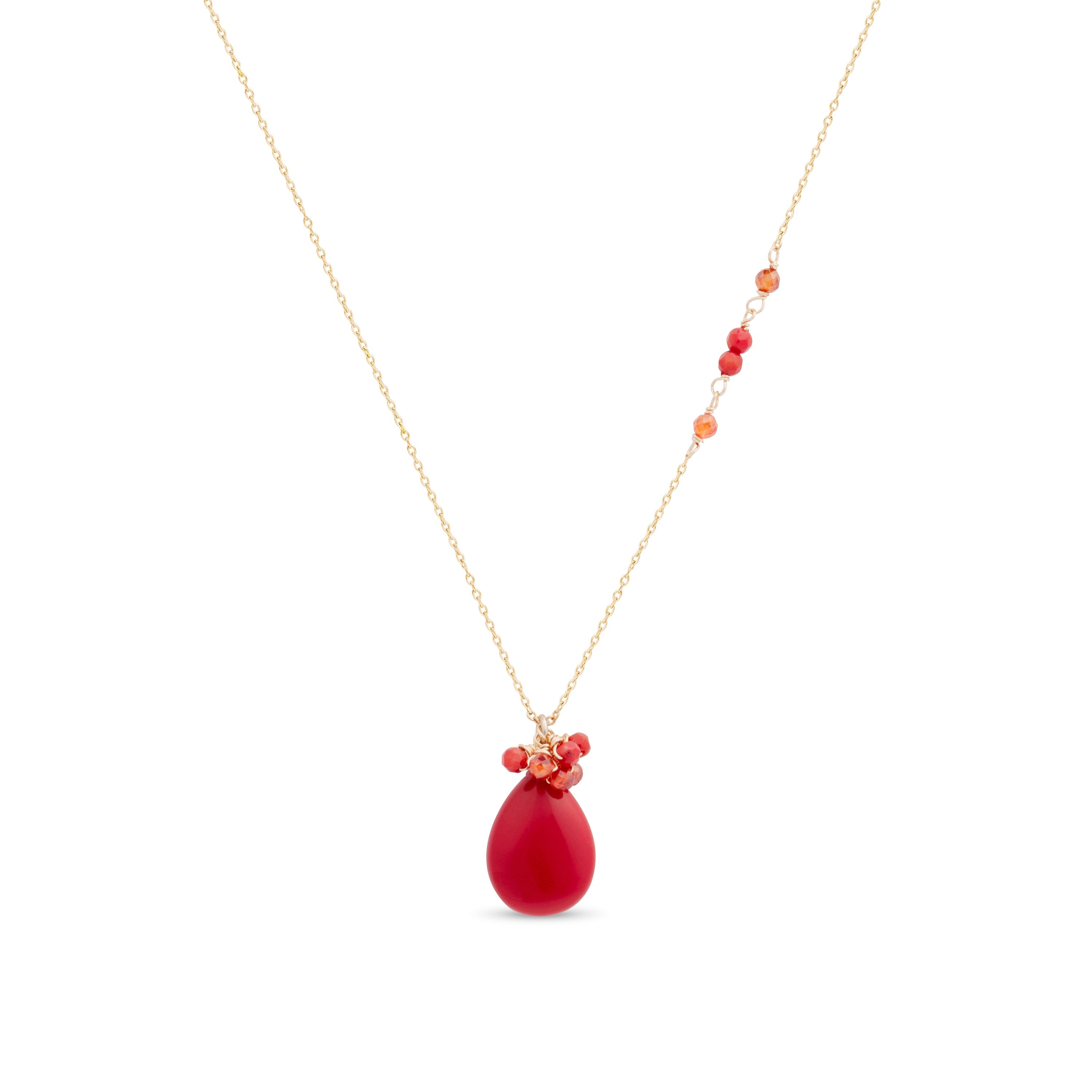 Coral necklace finished in 18K yellow gold - Adak