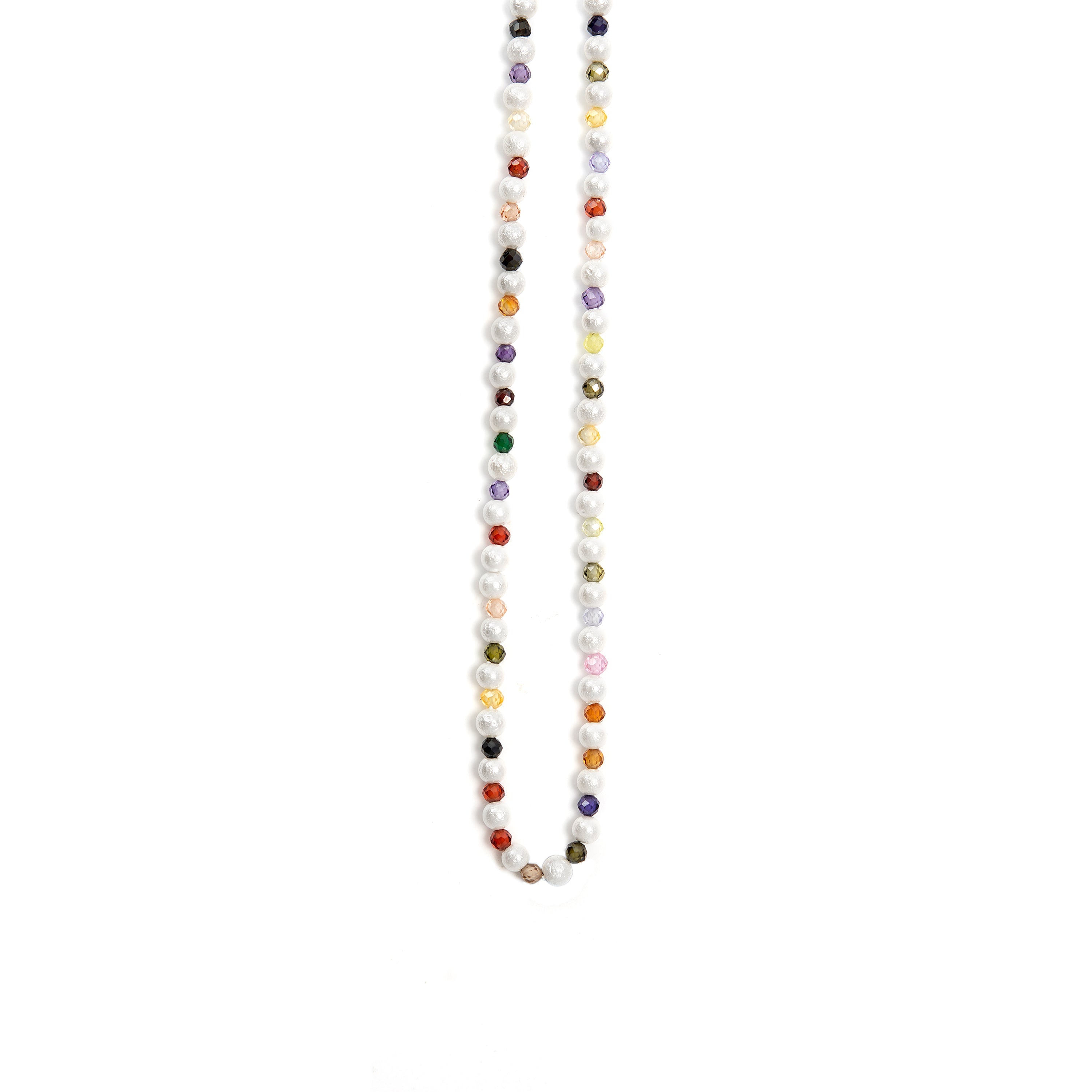 Multicolor Crystal Necklace finished in 18K yellow gold - Amio