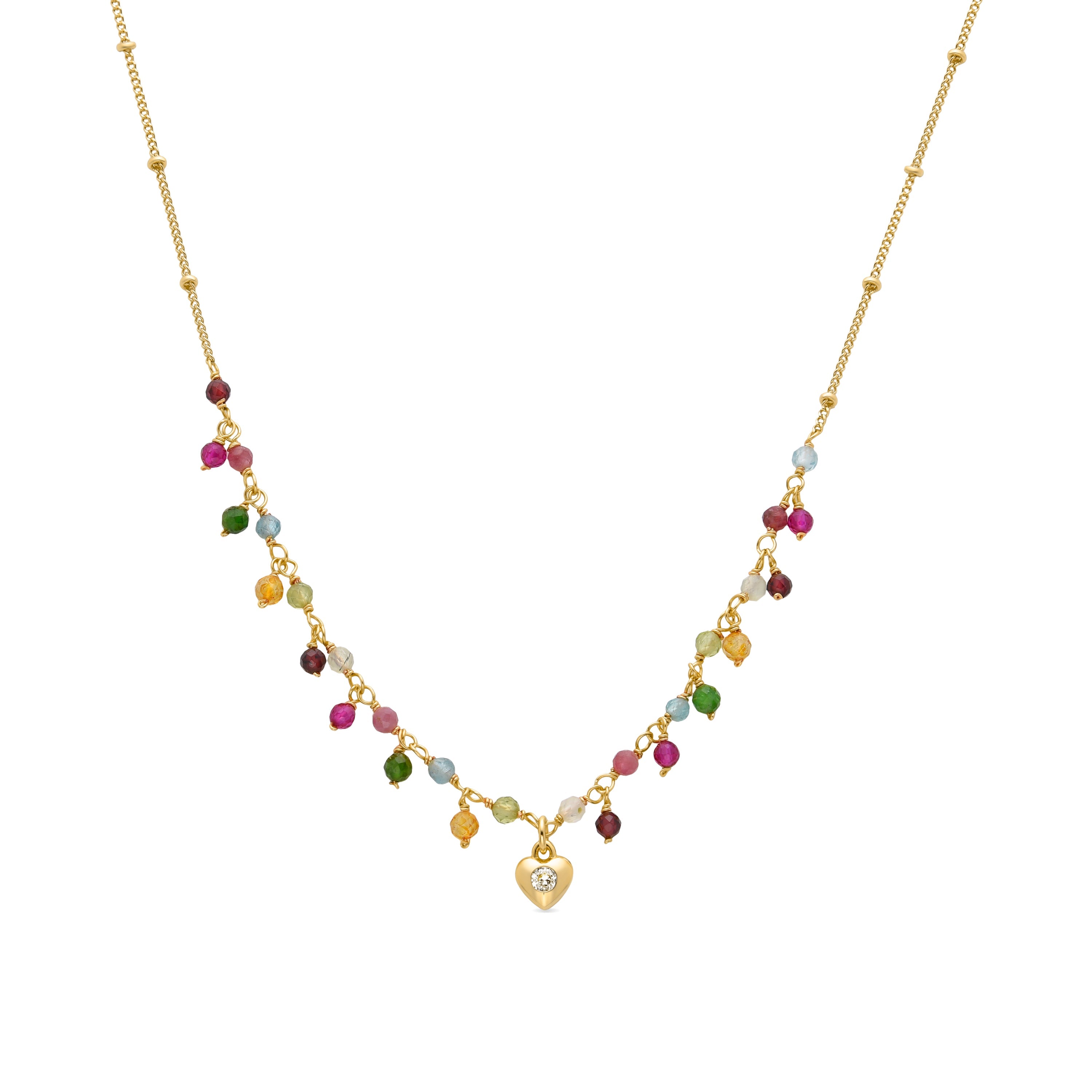 Multicolor Crystal Necklace finished in 18K yellow gold - Wyrm
